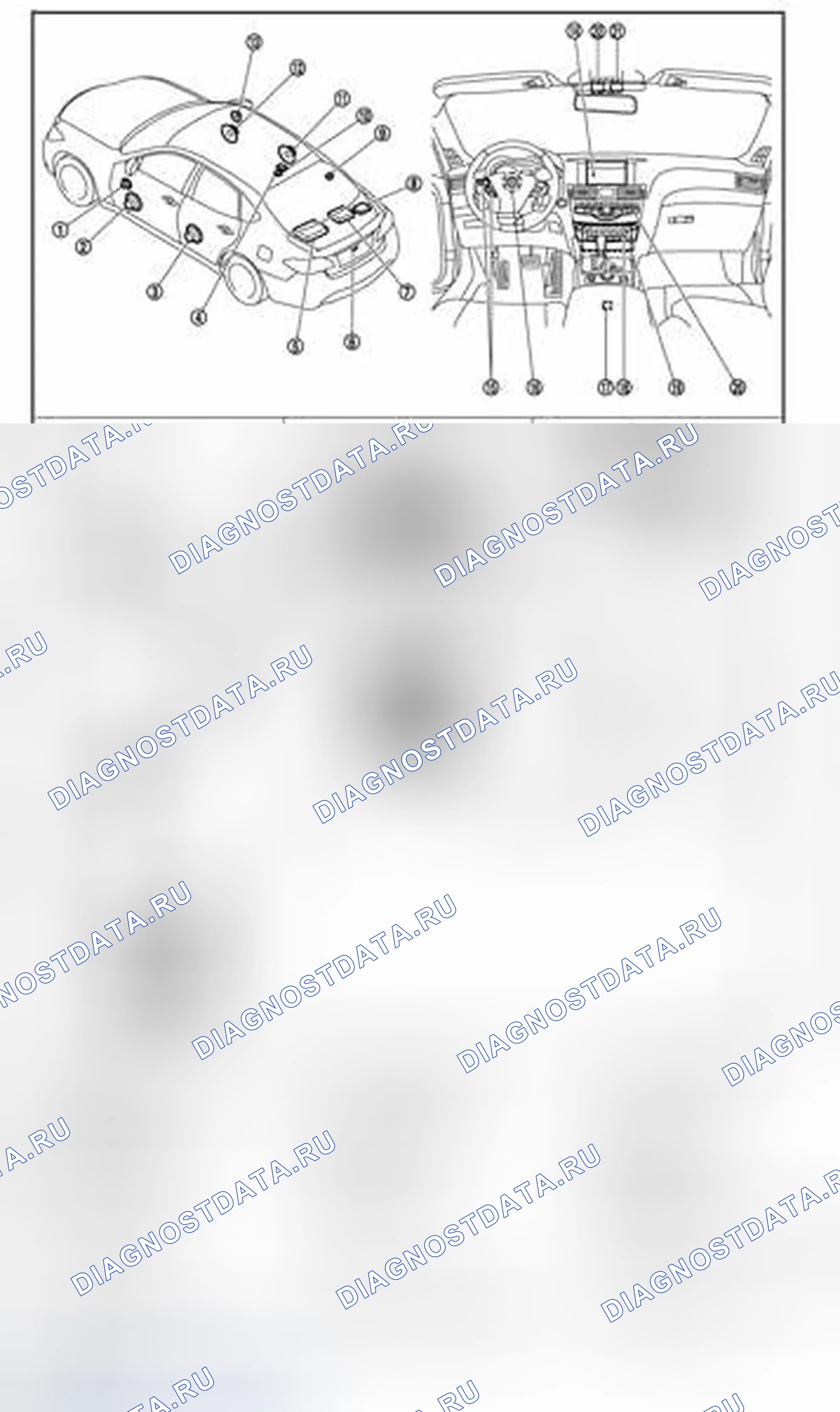 Рис. 33: Расположение компонентов. Infiniti M56 IV