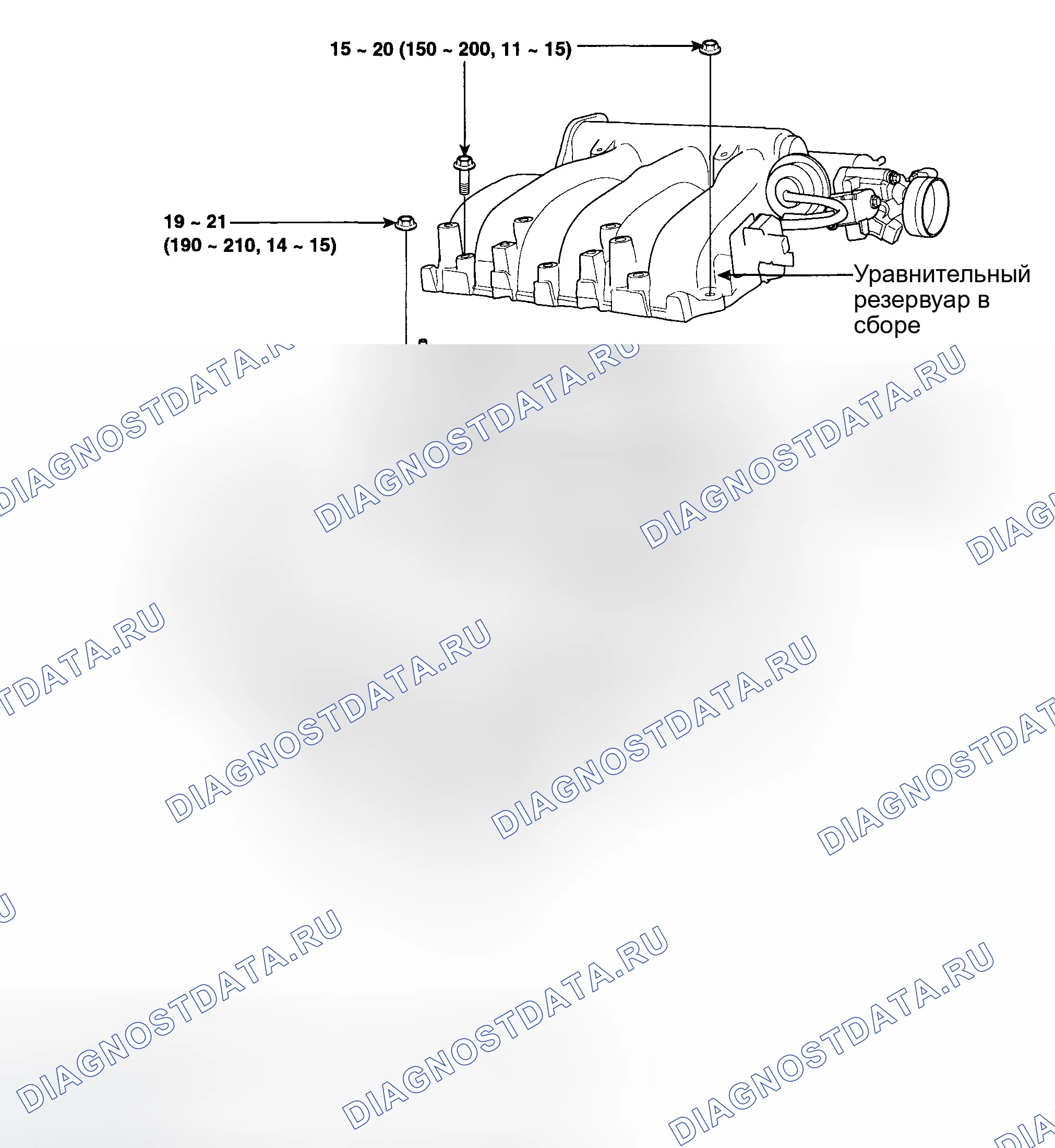 Рис. 129: ВПУСКНОЙ КОЛЛЕКТОР. Hyundai Tucson I