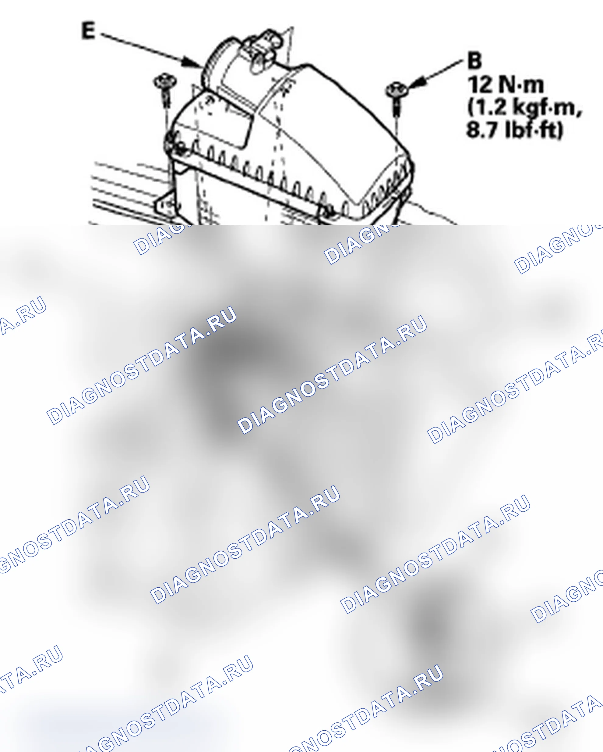 Рис. 5: Демонтаж/монтаж воздухоочистителя. Acura RDX I