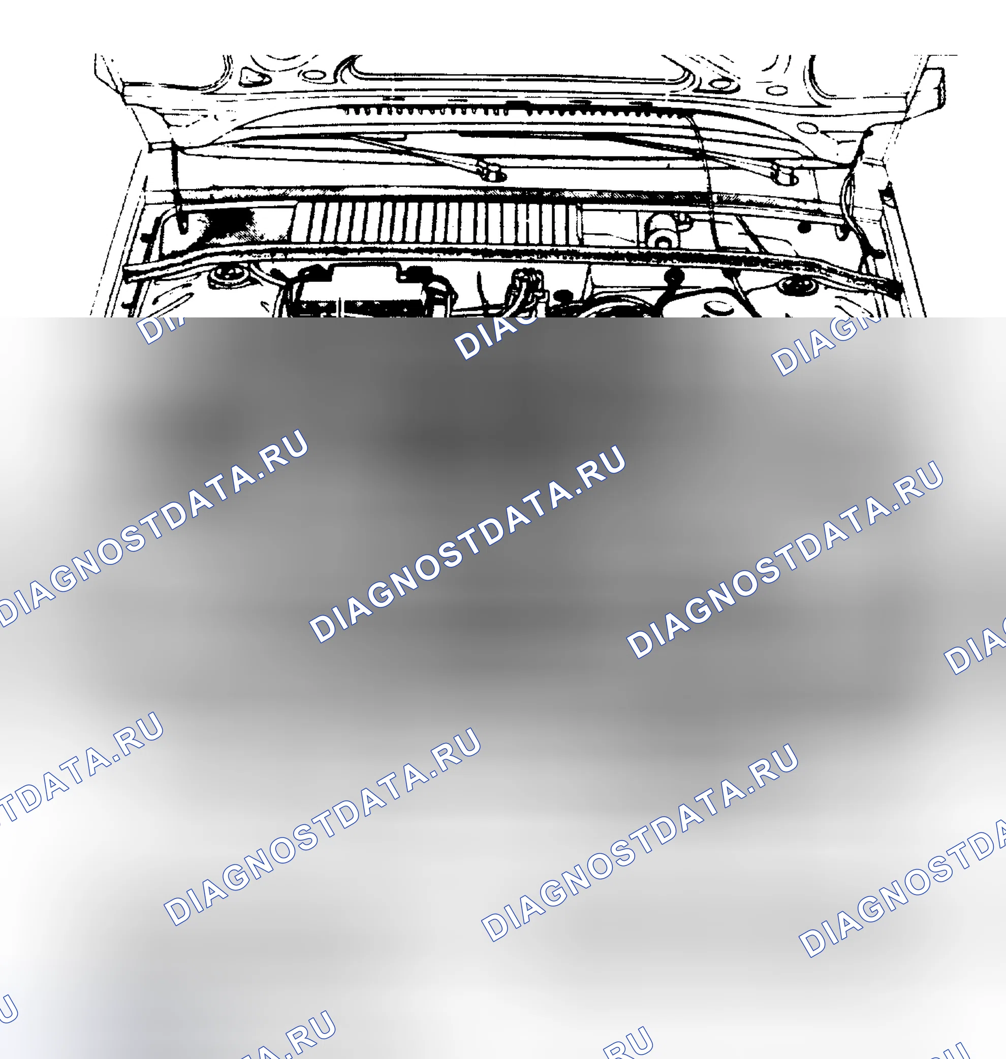 Рис. 3: РАСПОЛОЖЕНИЕ ТОЧЕК ОБСЛУЖИВАНИЯ. Volkswagen Fox G1