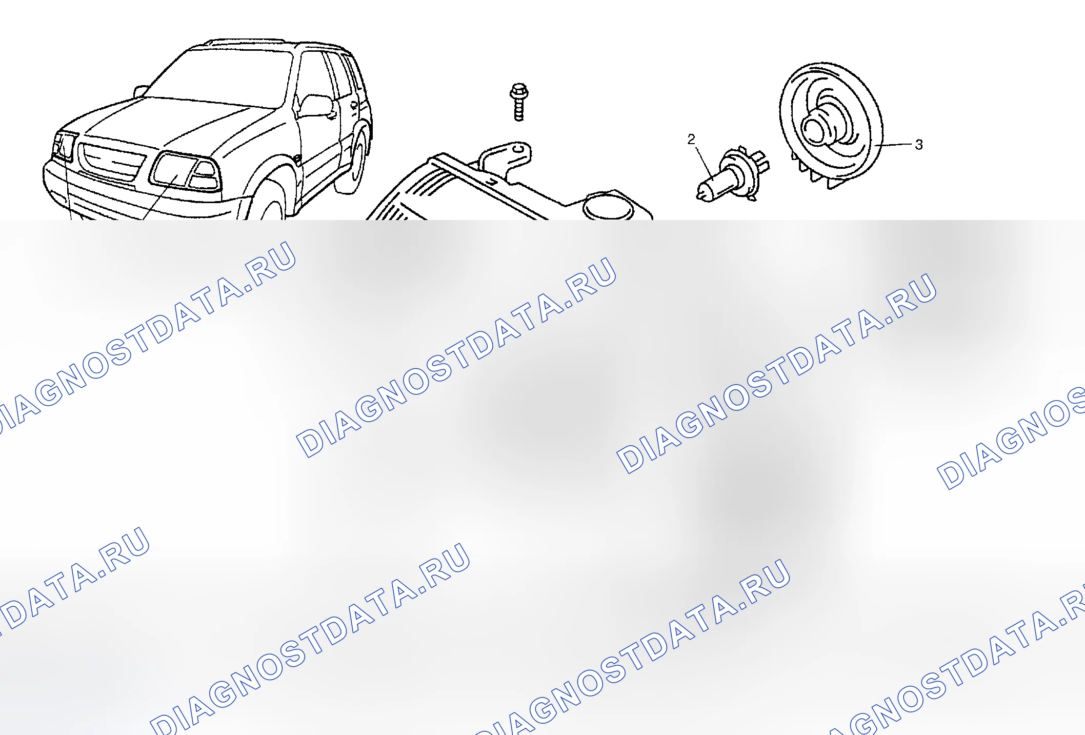 Рис. 13: КОМПОНЕНТЫ ФАР. Suzuki Vitara I