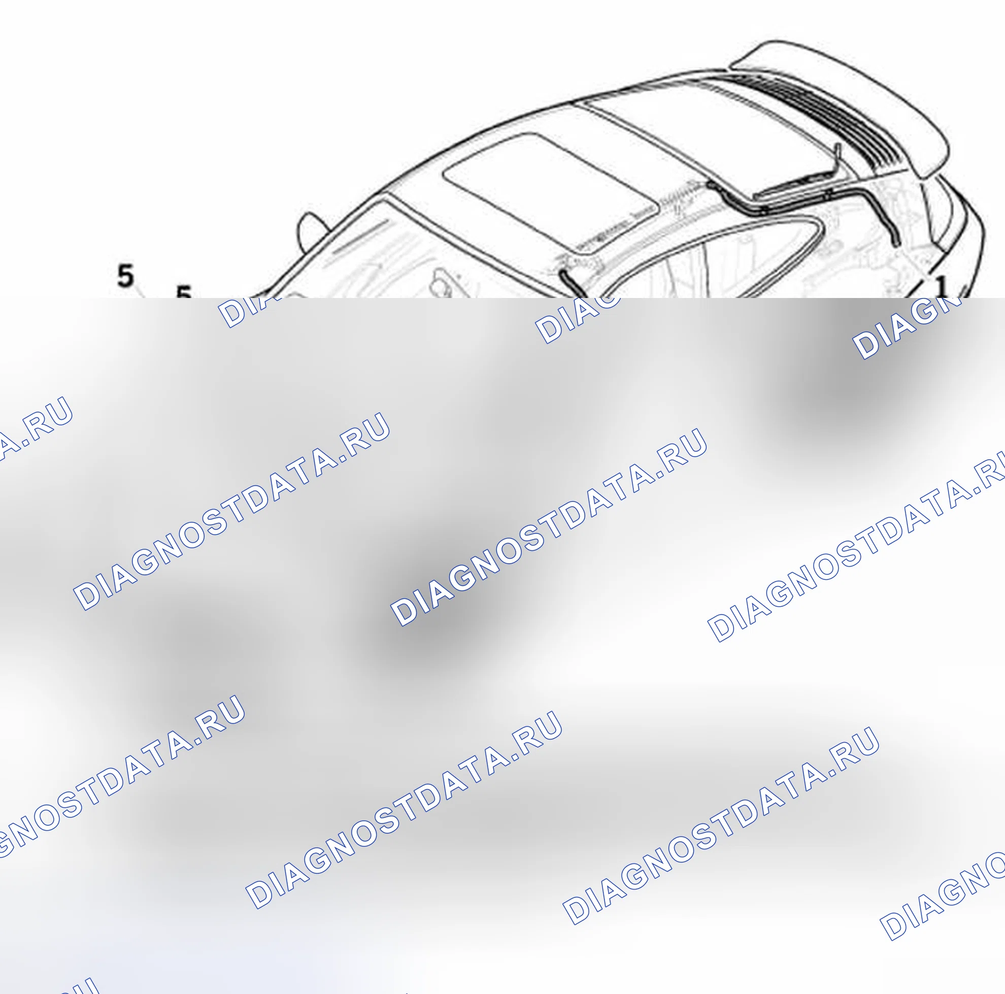 Рис. 9: План водоотвода - Купе. Porsche 911 Carrera 4S 996 рестайлинг