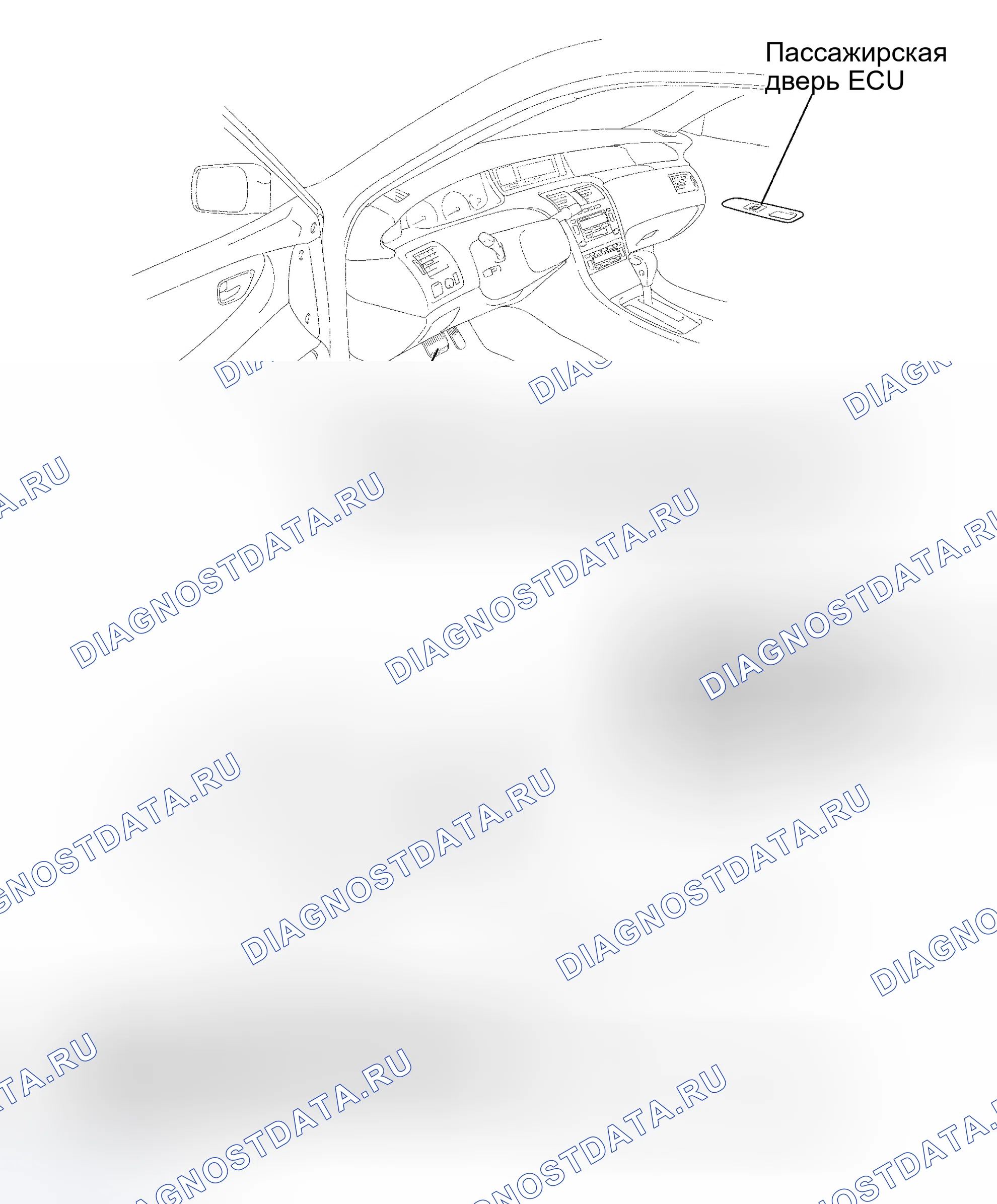 Рис. 51: РАСПОЛОЖЕНИЕ ДЕТАЛЕЙ. Toyota Avalon XX20 рестайлинг