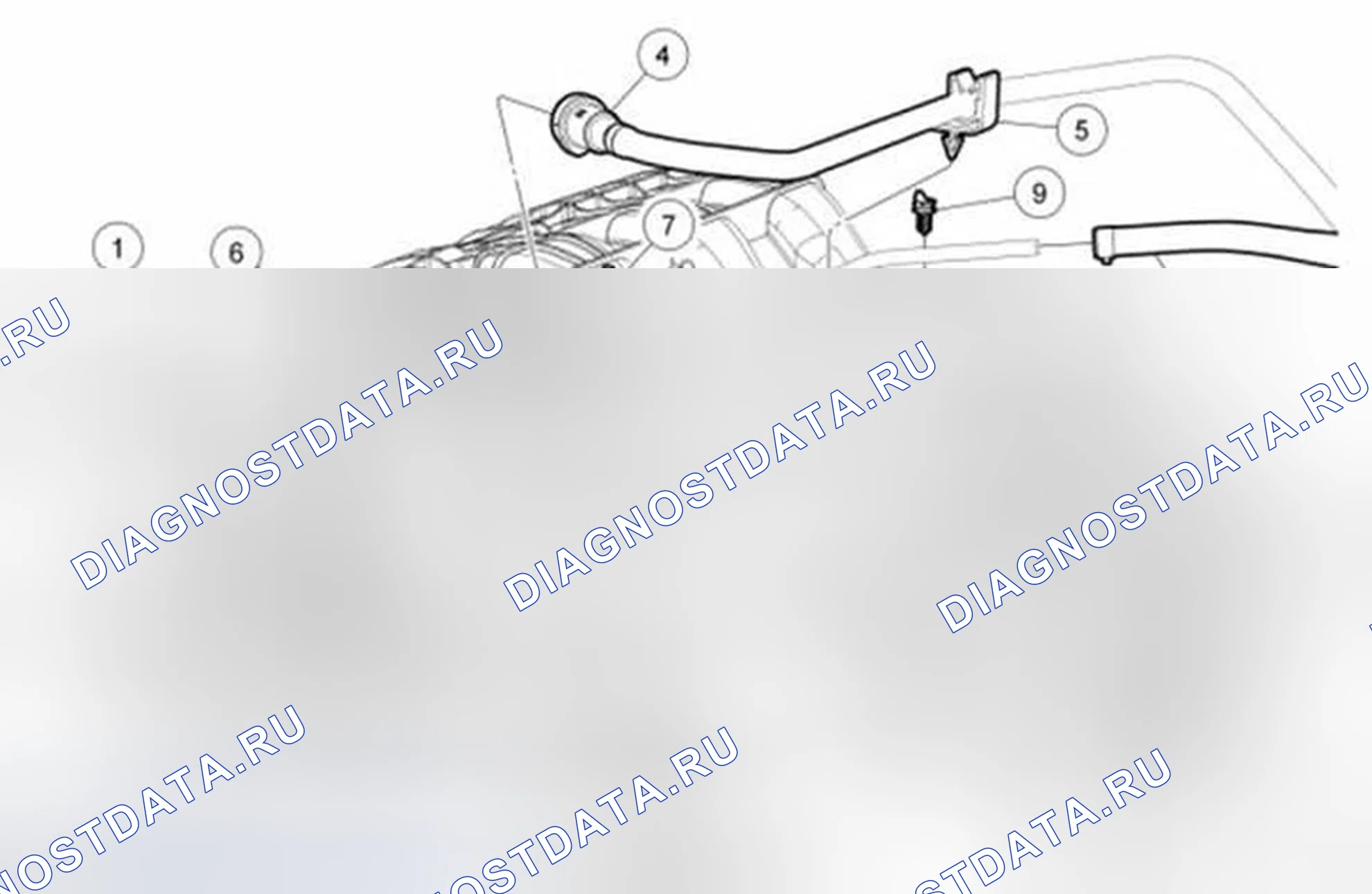 Рис. 249: Верхний впускной коллектор (вид 1 из 2). Ford Mustang V рестайлинг 2