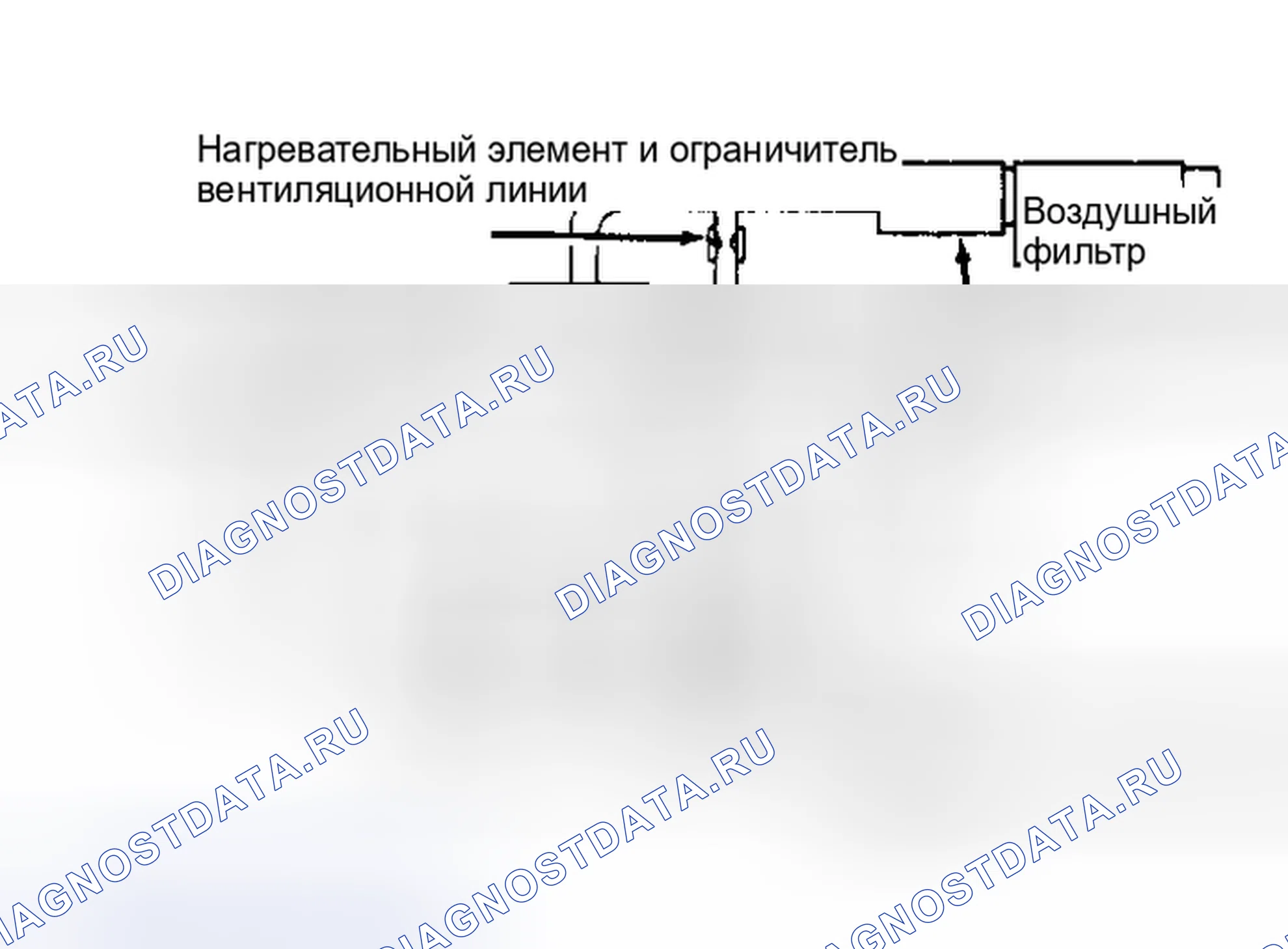 Рис. 5: НАГРЕВАТЕЛЬНЫЙ ЭЛЕМЕНТ ВЕНТИЛЯЦИОННОЙ ЛИНИИ КАРТЕРА. Volkswagen Fox G1