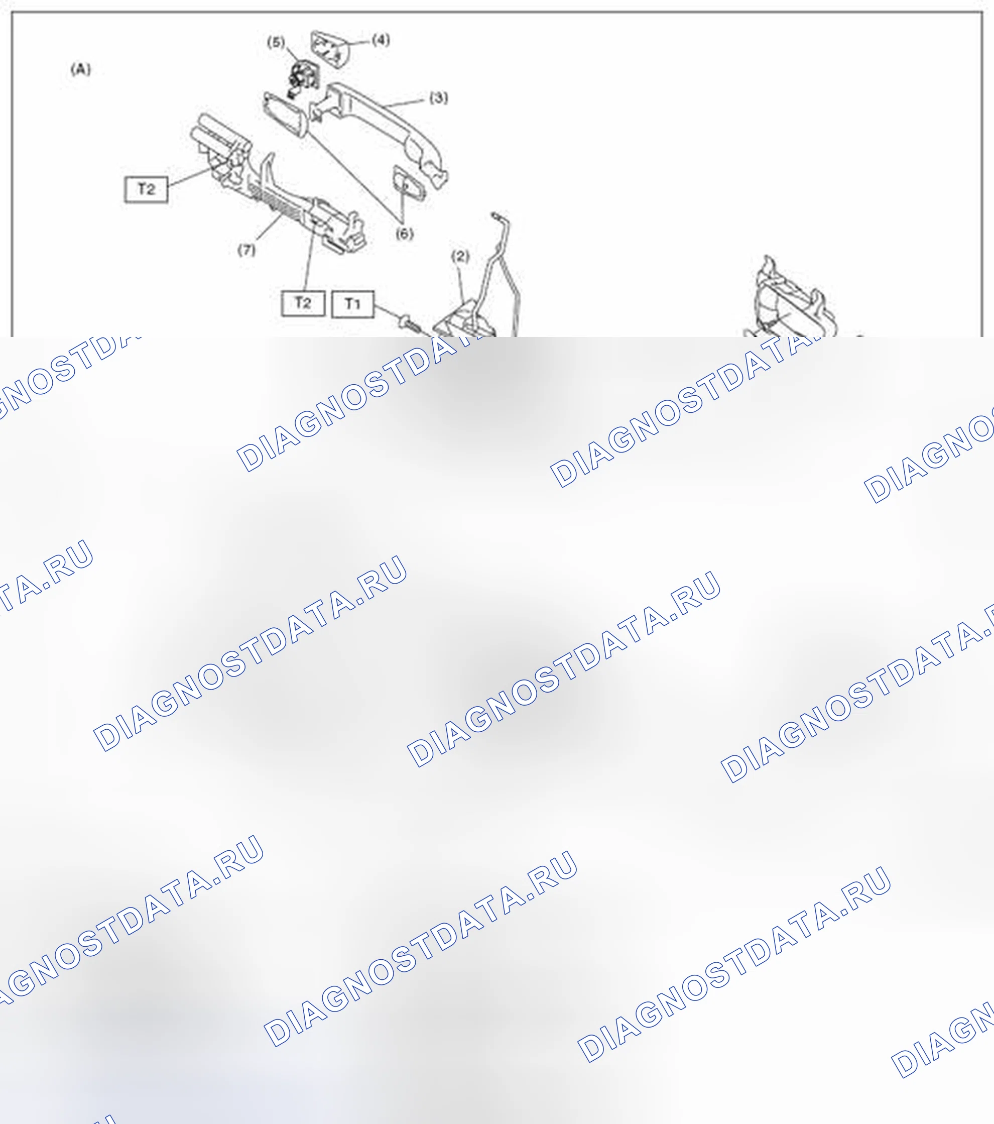 Рис. 97: ДВЕРНОЙ ЗАМОК В СБОРЕ. Subaru Impreza GK