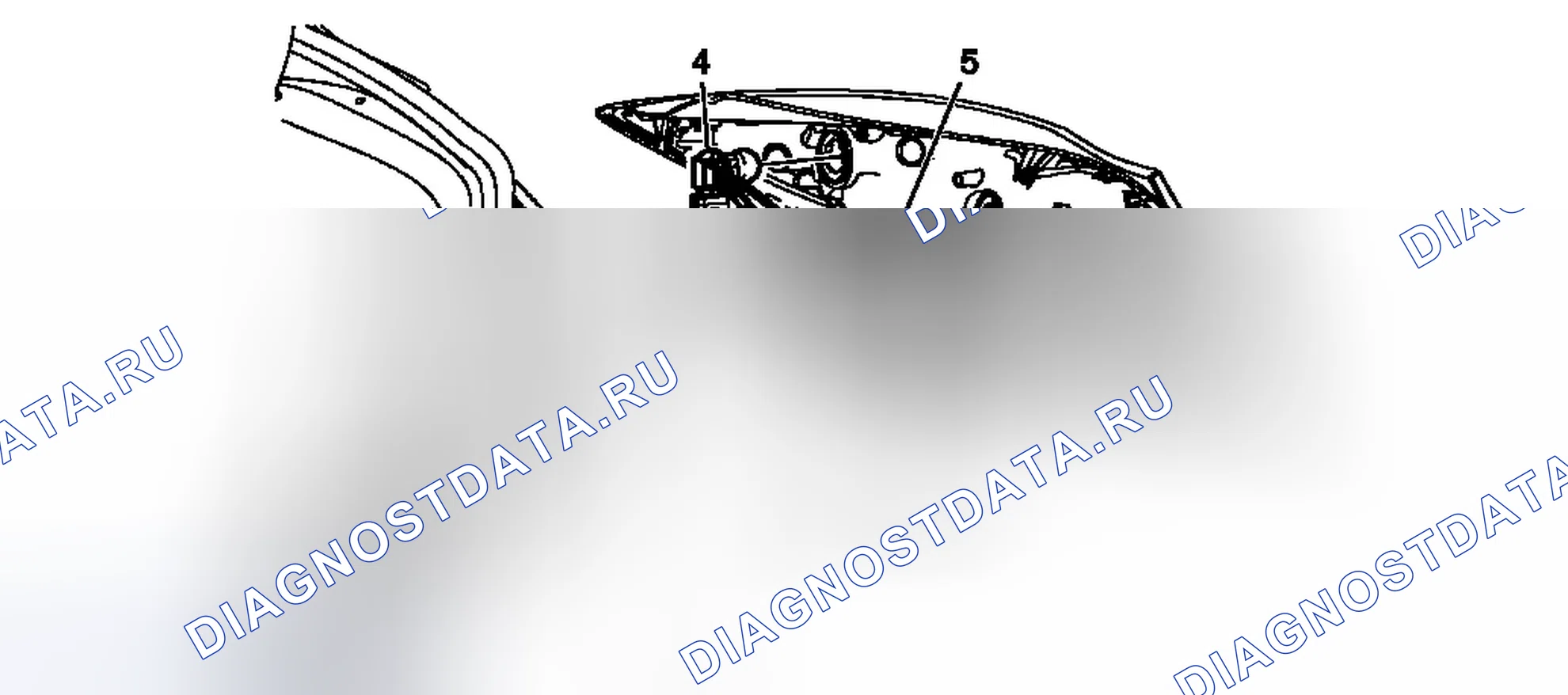 Рис. 22: Замена лампы задней лампы. Buick Regal V