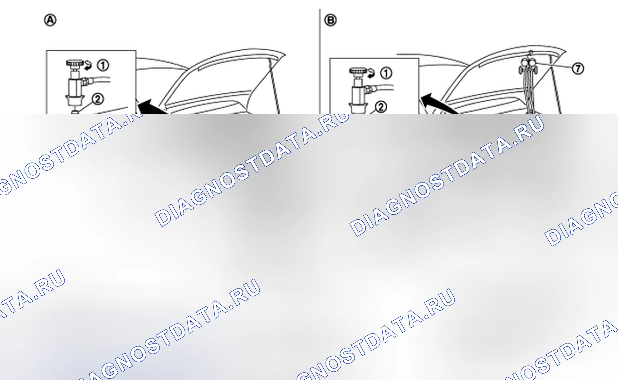 Рис. 53: Система откачки и заправка хладагента. Infiniti G35 IV