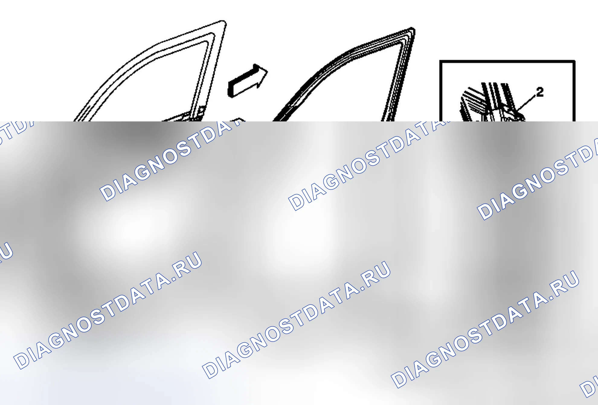 Рис. 33: Замена задней боковой двери Weatherstrip. Chevrolet Traverse I