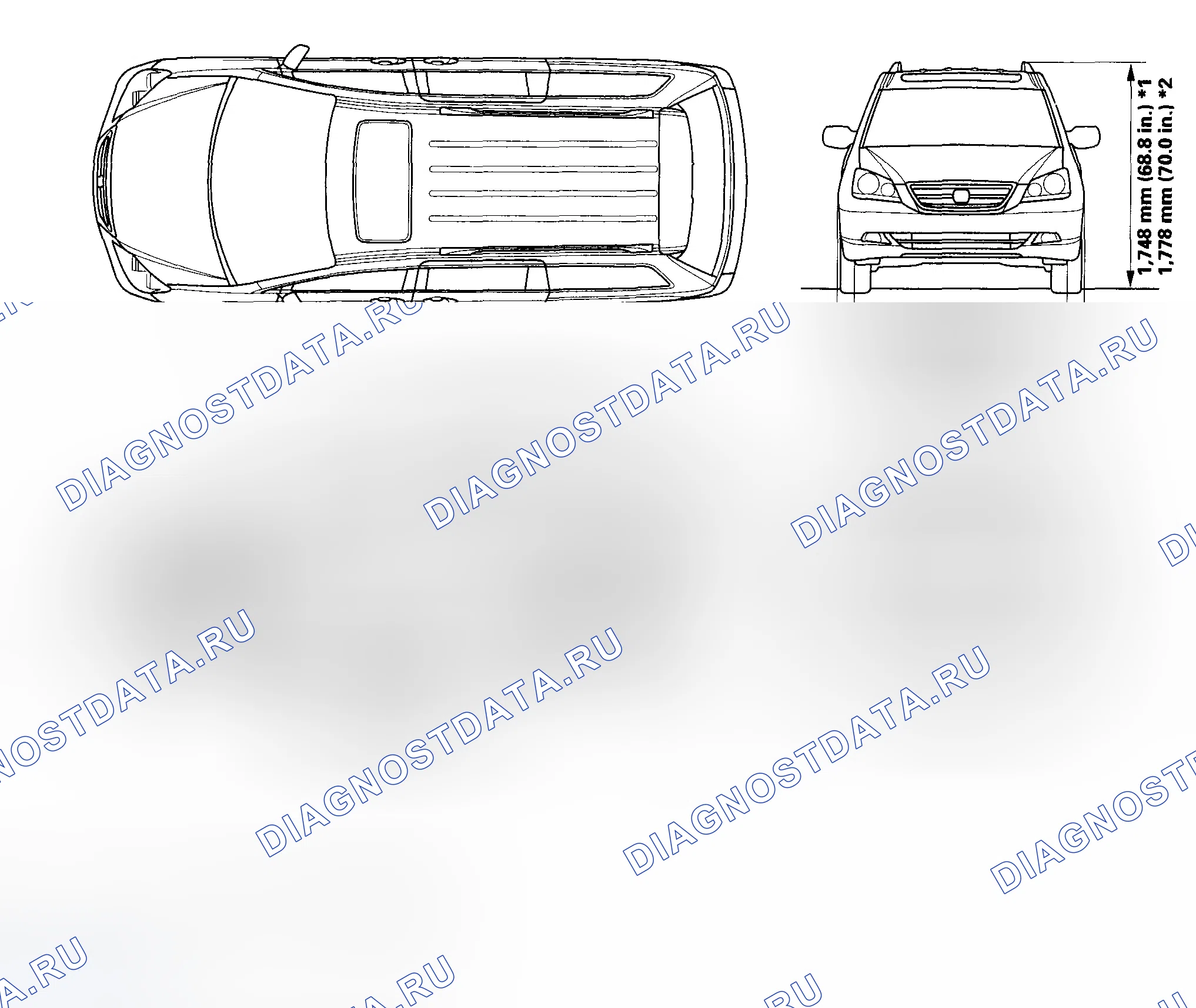 Рис. 1: Характеристики кузова. Honda Odyssey III