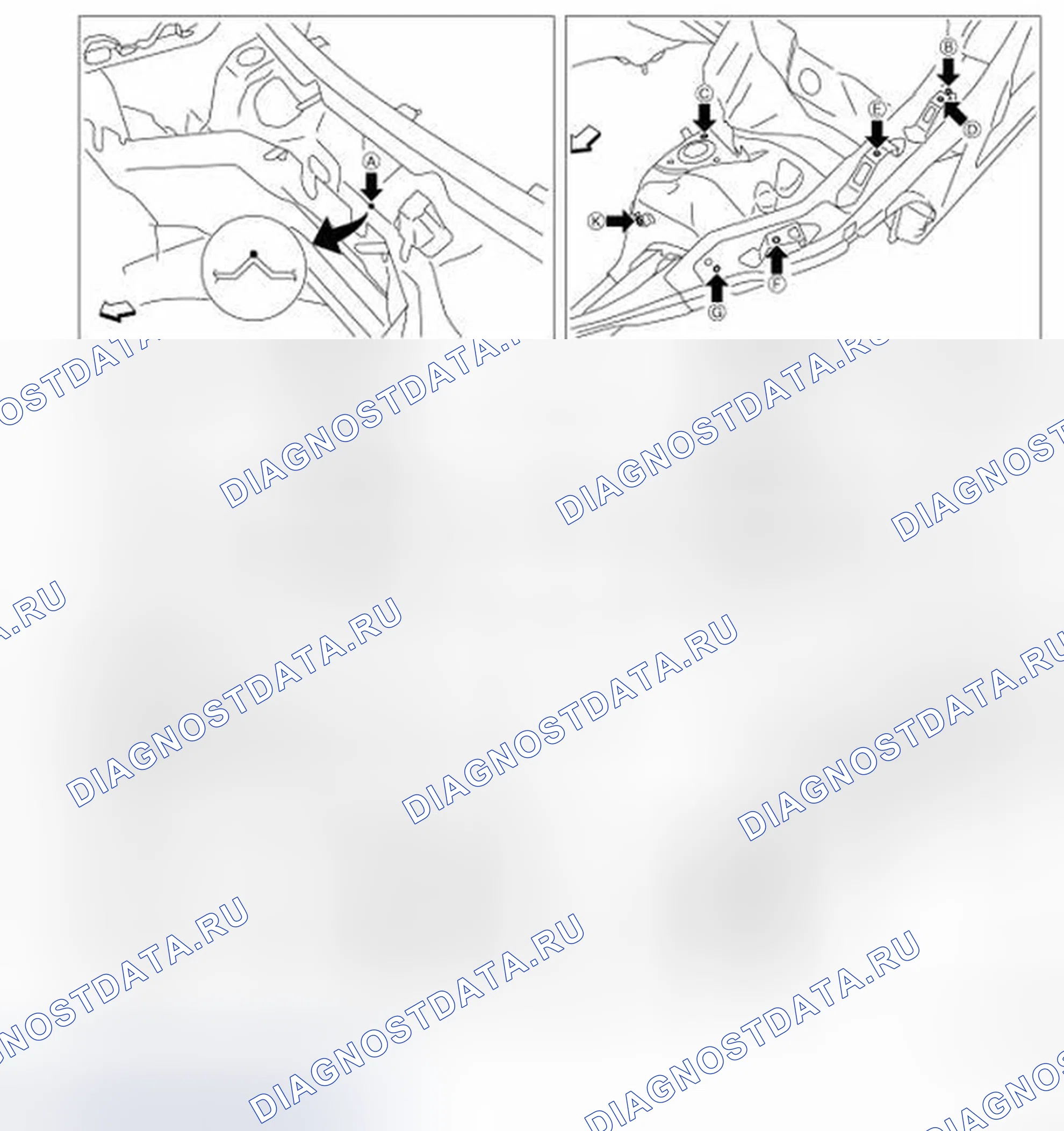 Рис. 244: Точки измерения. Infiniti EX35 I