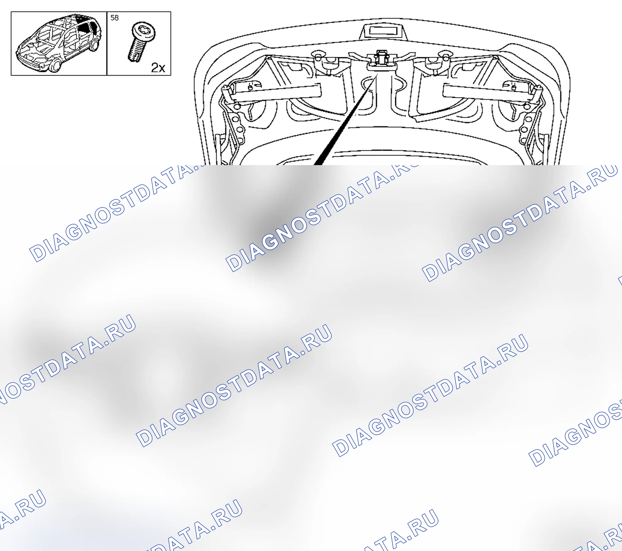 Замена направляющей скобы замка крышки багажника - L67. Opel Astra H