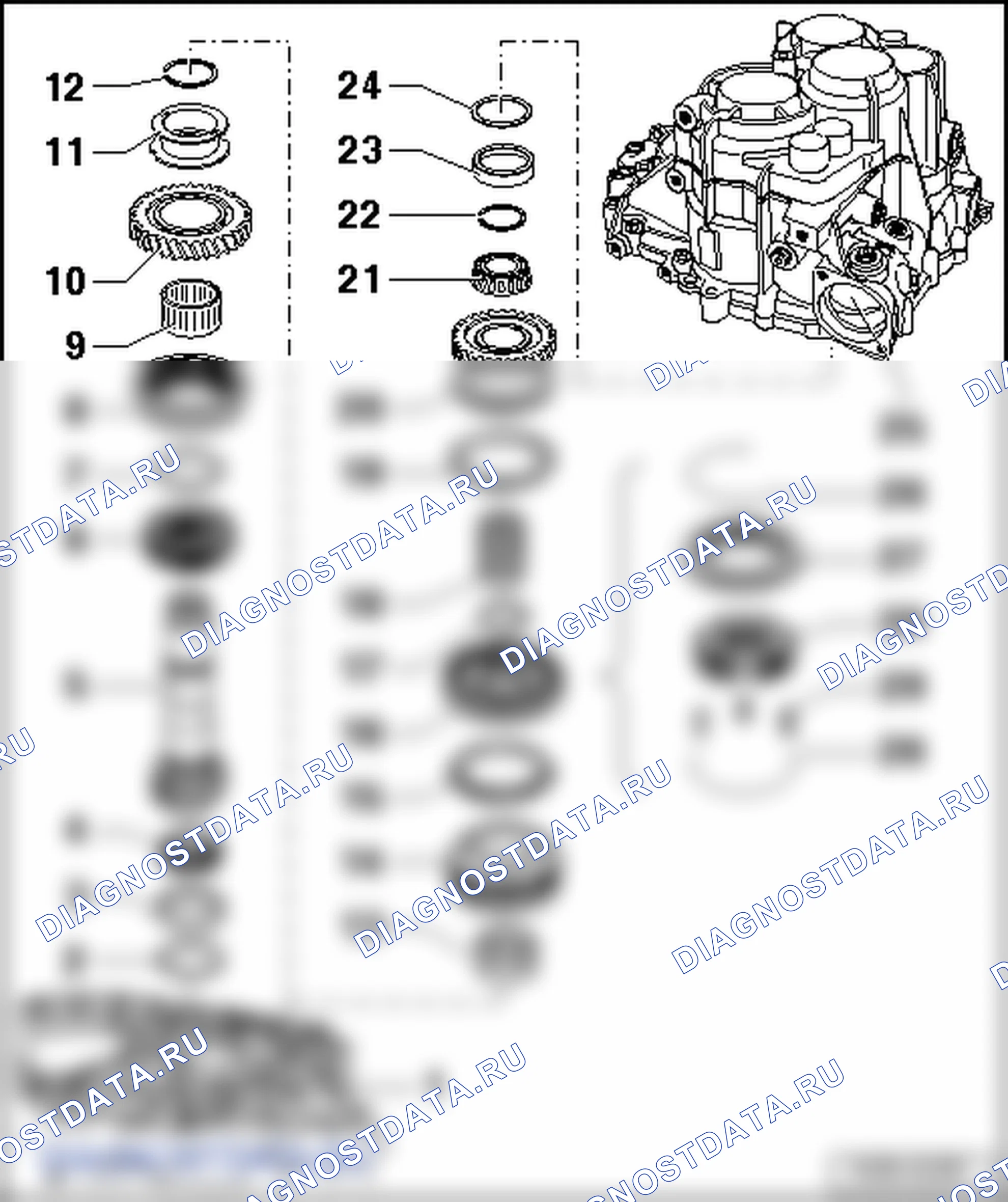 Вторичный вал 5/6-й передач и передачи заднего хода. Volkswagen Golf Mk5