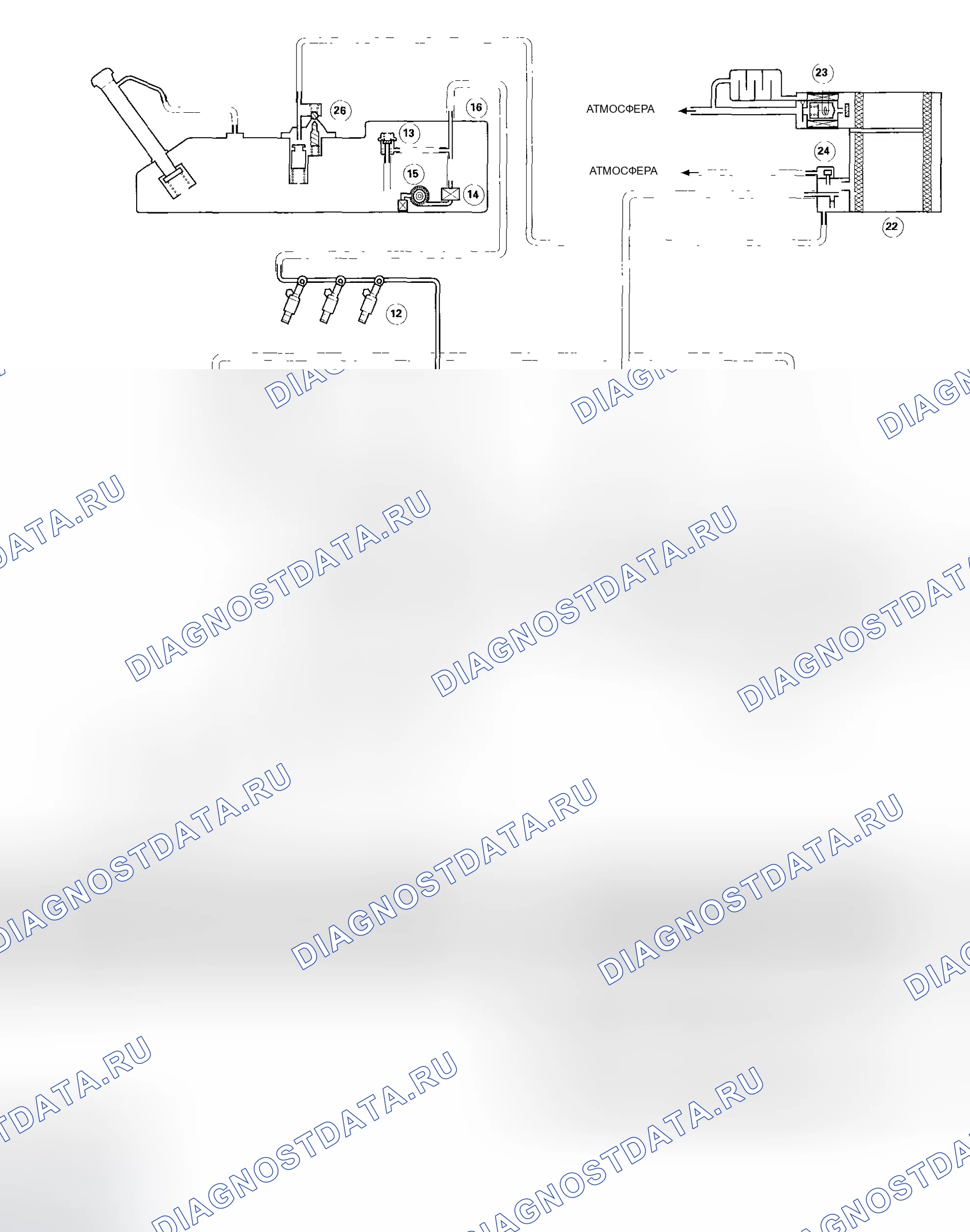 Рис. 26: Распределение вакуума. Honda Element YH2