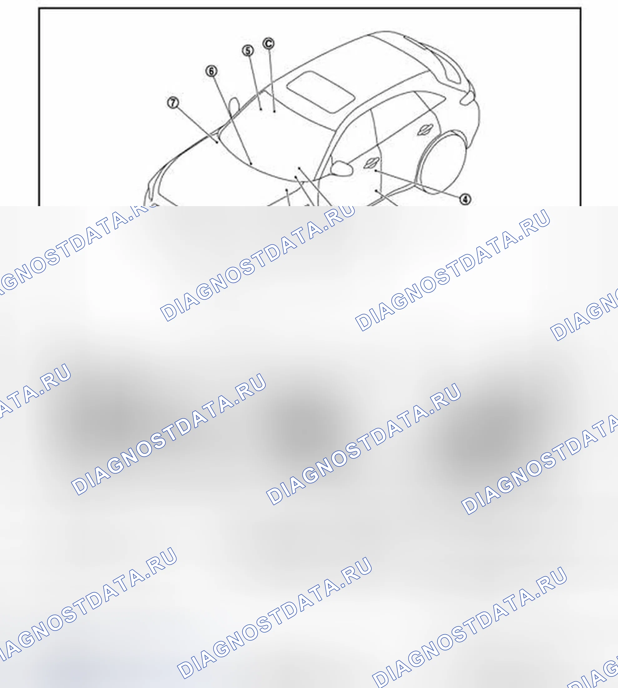Рис. 26: Расположение компонентов. Infiniti FX50 II рестайлинг