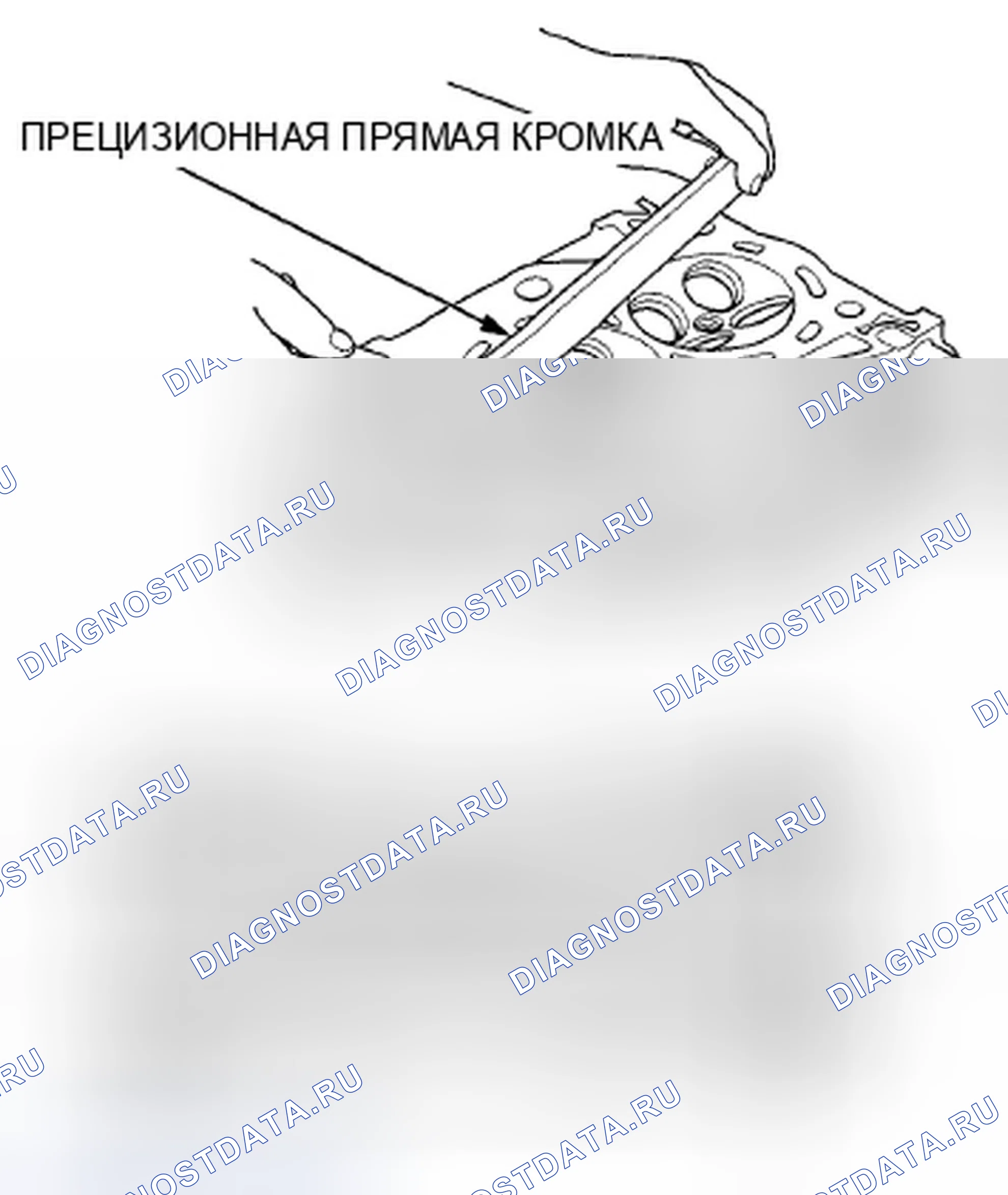 Рис. 766: Проверка головки цилиндра на коробление. Honda Accord VIII