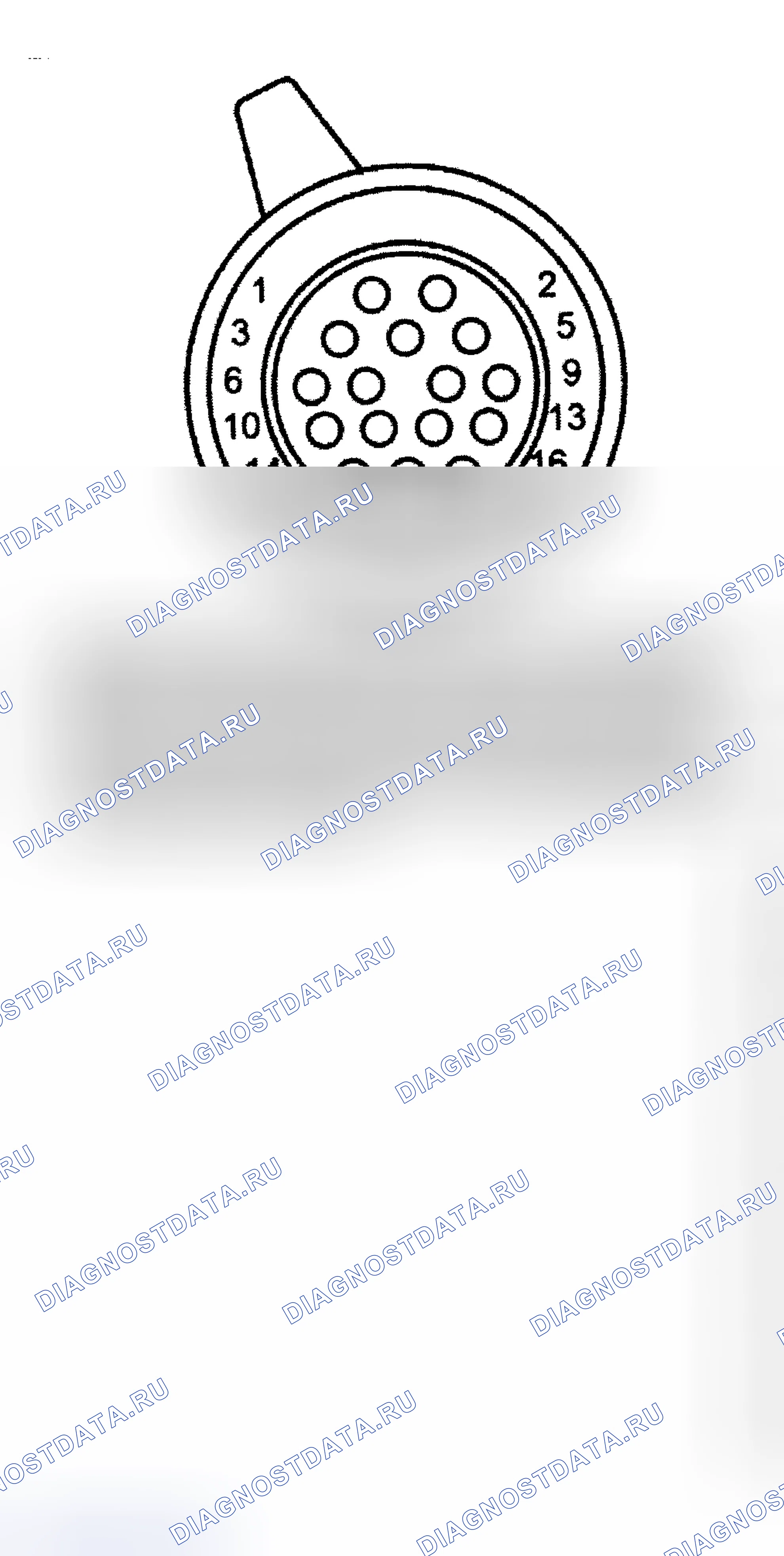 Рис. 96: Таблица идентификации выводов разъема передачи для EM046. Jaguar XJ II