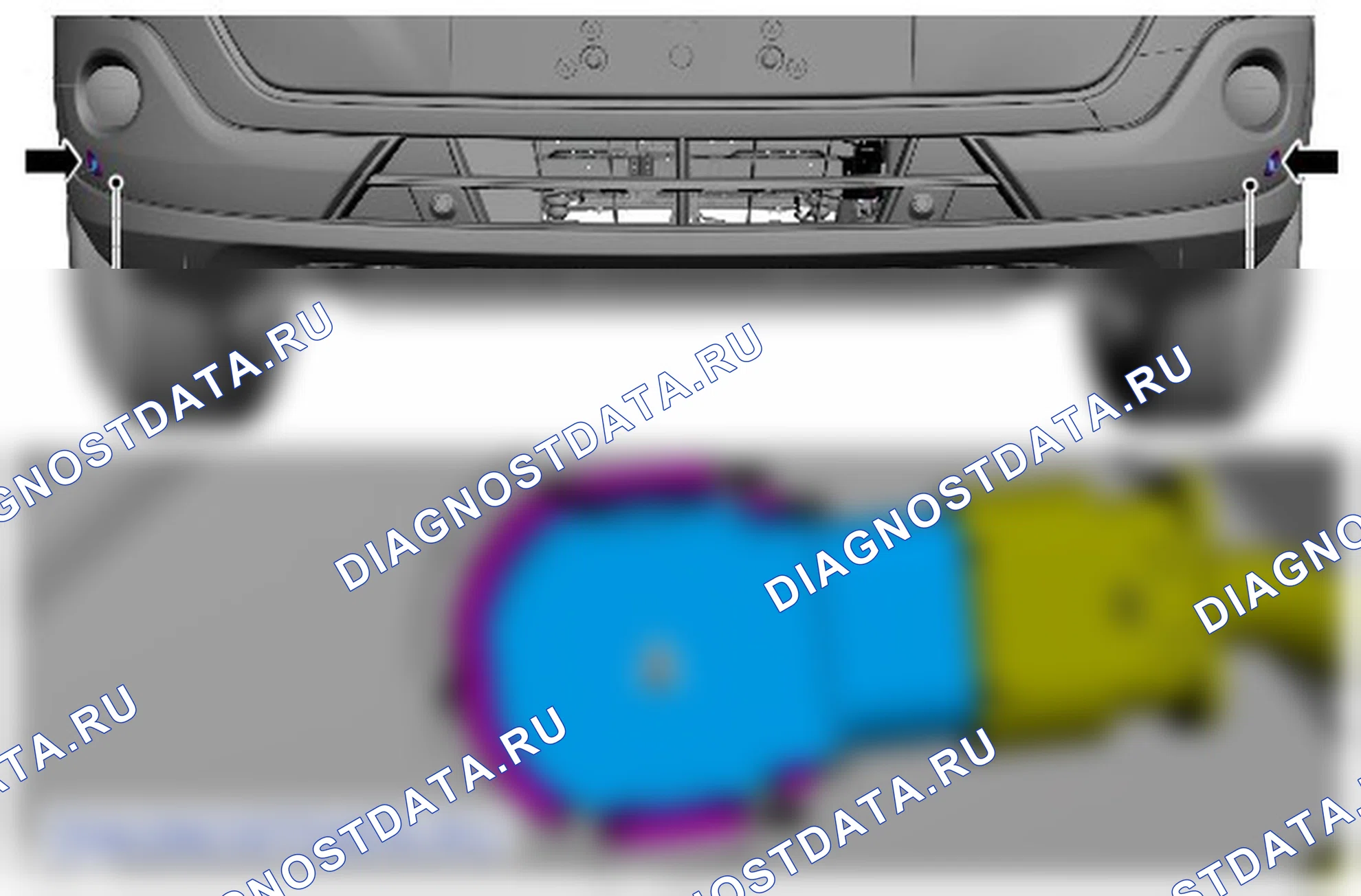 Как снять и установить передний датчик системы помощи при парковке. Ford Transit Custom I