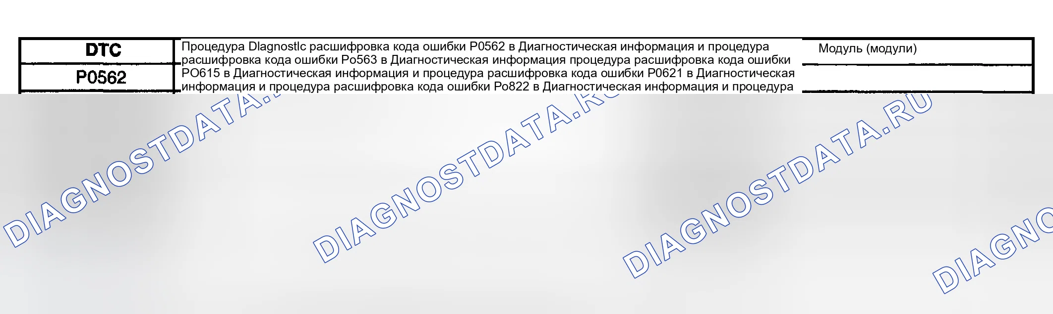 Рис. 10: Список диагностических кодов неисправностей (расшифровка кода ошибки). GMC Sierra 2500 