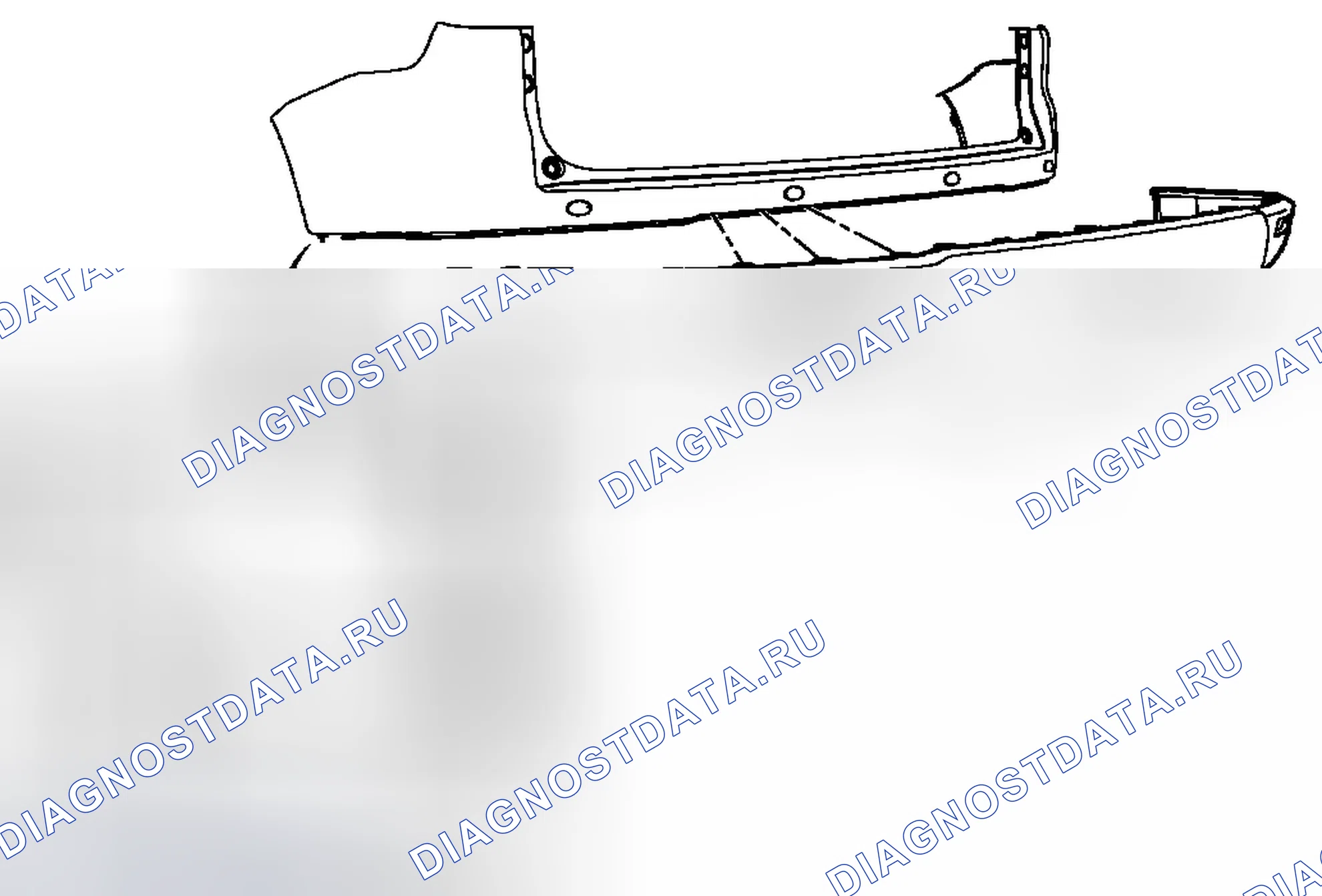 Рис. 64: Замена нижней панели заднего бампера. Chevrolet Traverse I