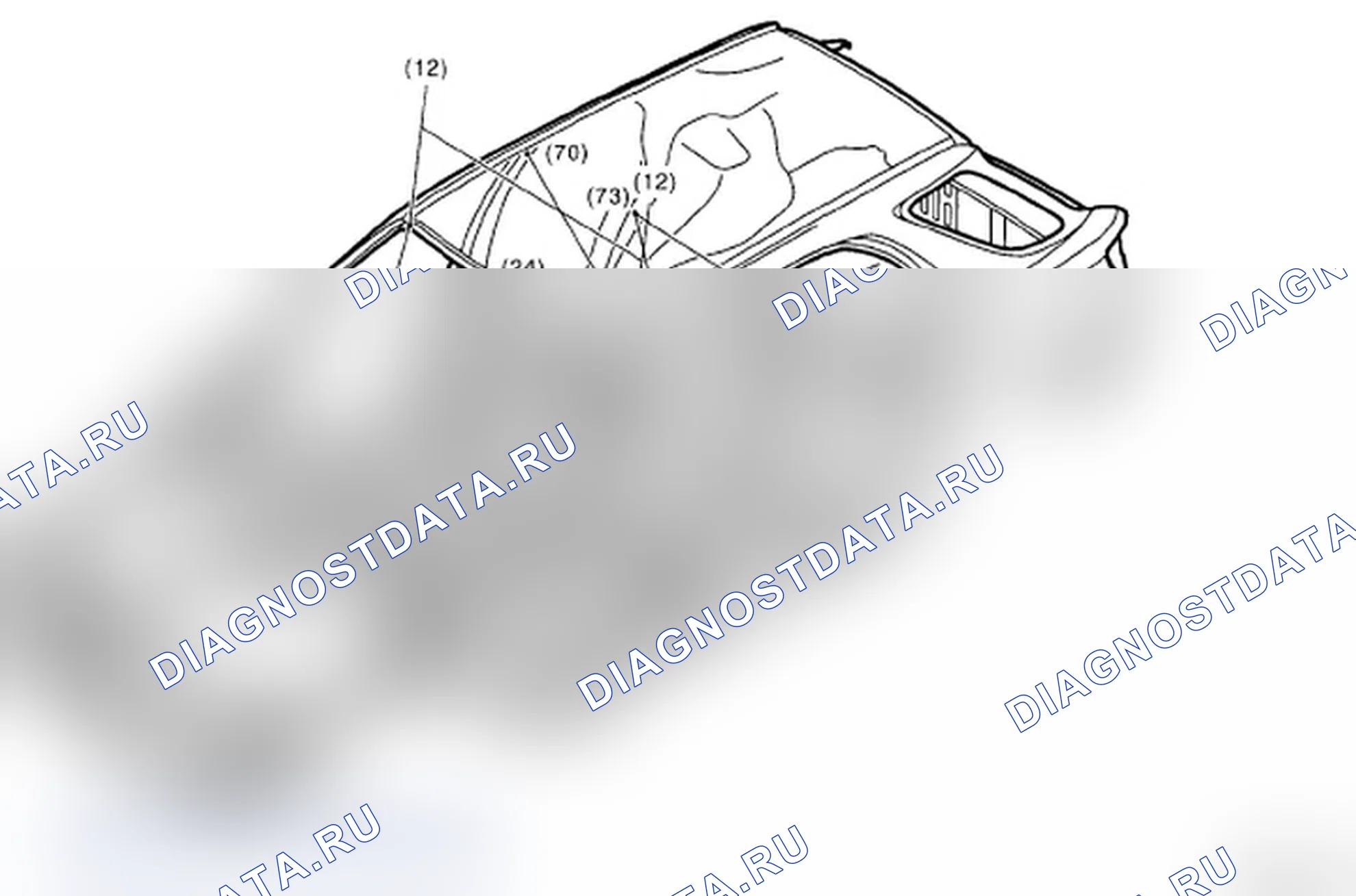 Рис. 50: Определение базовых размеров модели вагона/модели седана (передняя конструкция) (2 из 2). Subaru Impreza WRX GD/GG рестайлинг 2