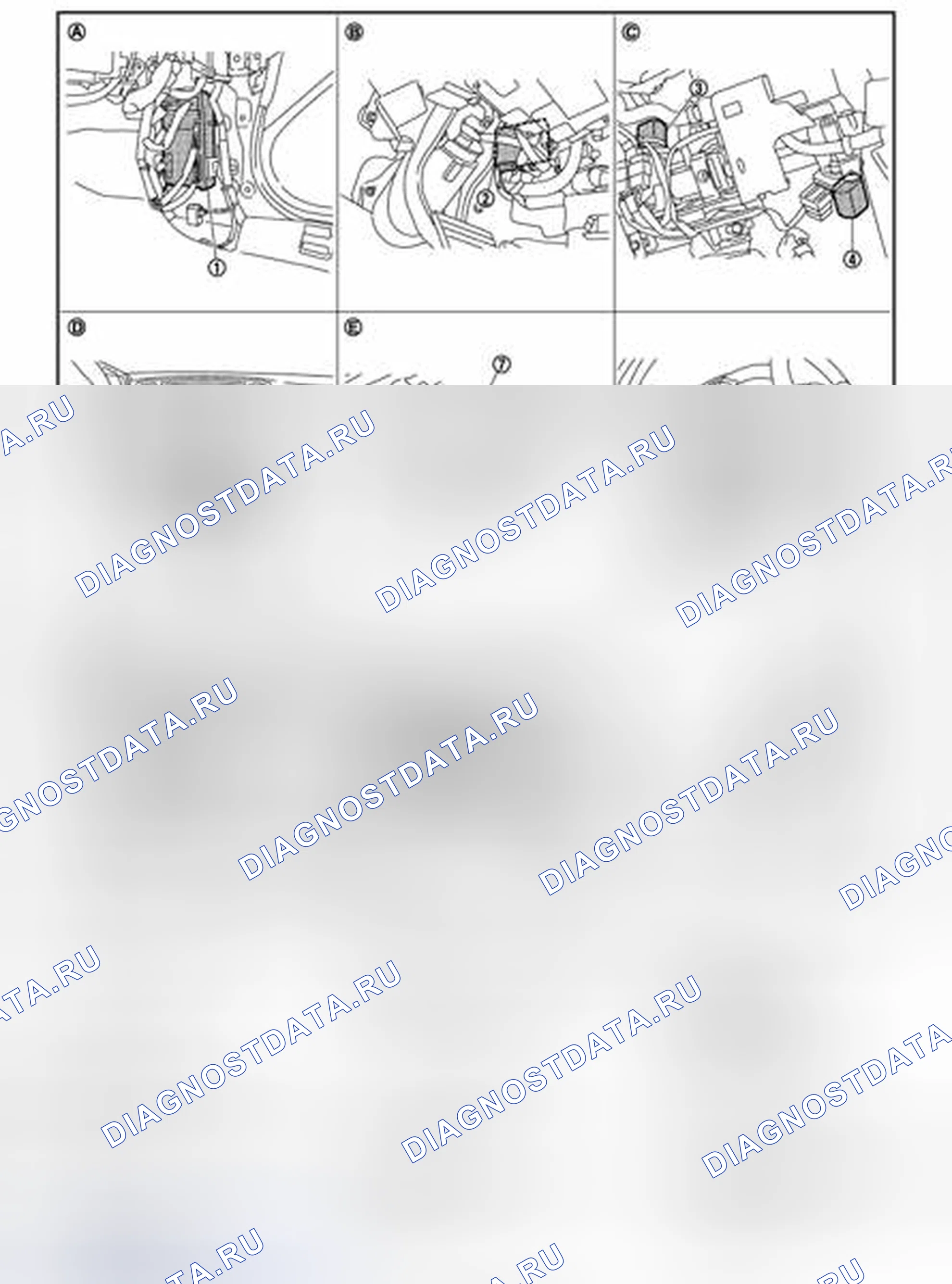 Рис. 27: ФУНКЦИЯ ПОМОЩИ ПРИ ВЫХОДЕ: Расположение компонентов. Infiniti EX37 I