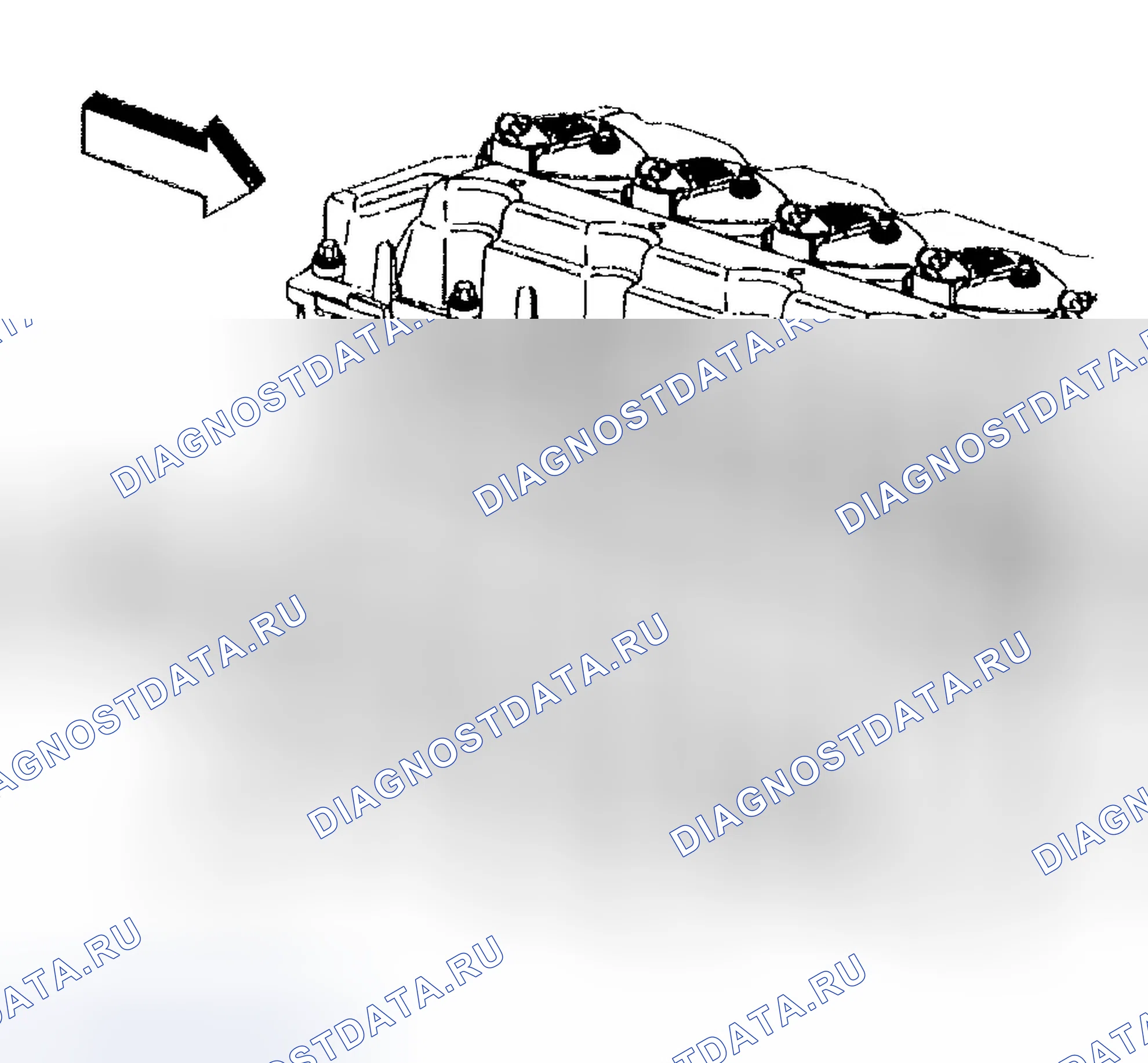 Рис. 1149: Монтаж выпускного коллектора. Chevrolet TrailBlazer I
