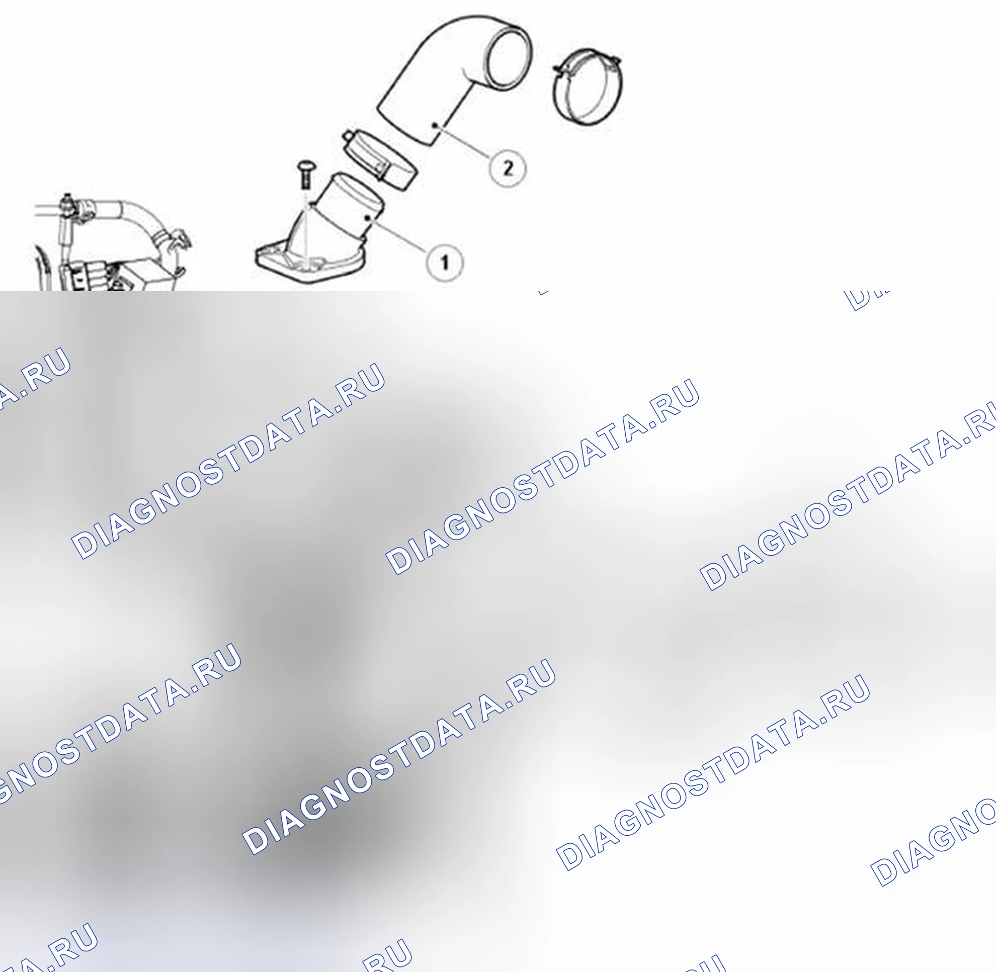 Рис. 88: Узел впуска и выпуска хладагента. Land Rover Range Rover Sport I