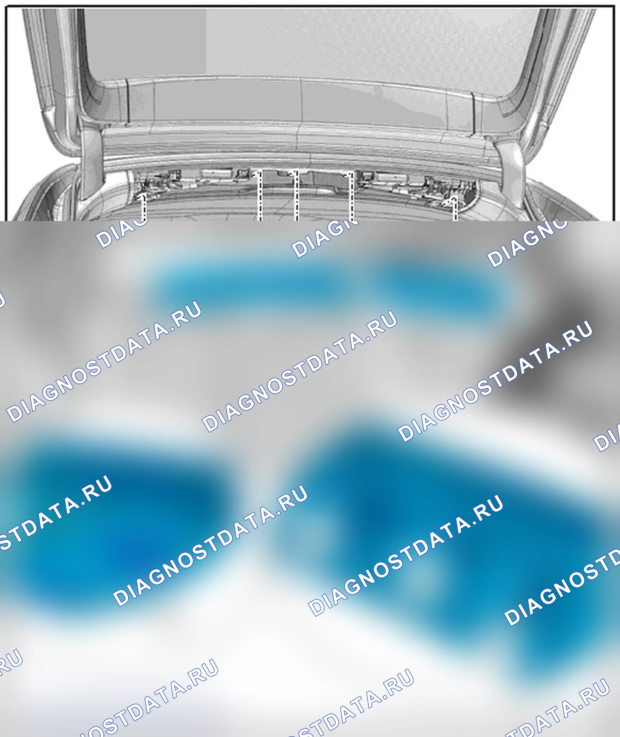 Рис. 177: ОБЗОР ОТДЕЛКИ ЗАДНЕЙ ПАНЕЛИ КРЫШИ. Audi A4 B8