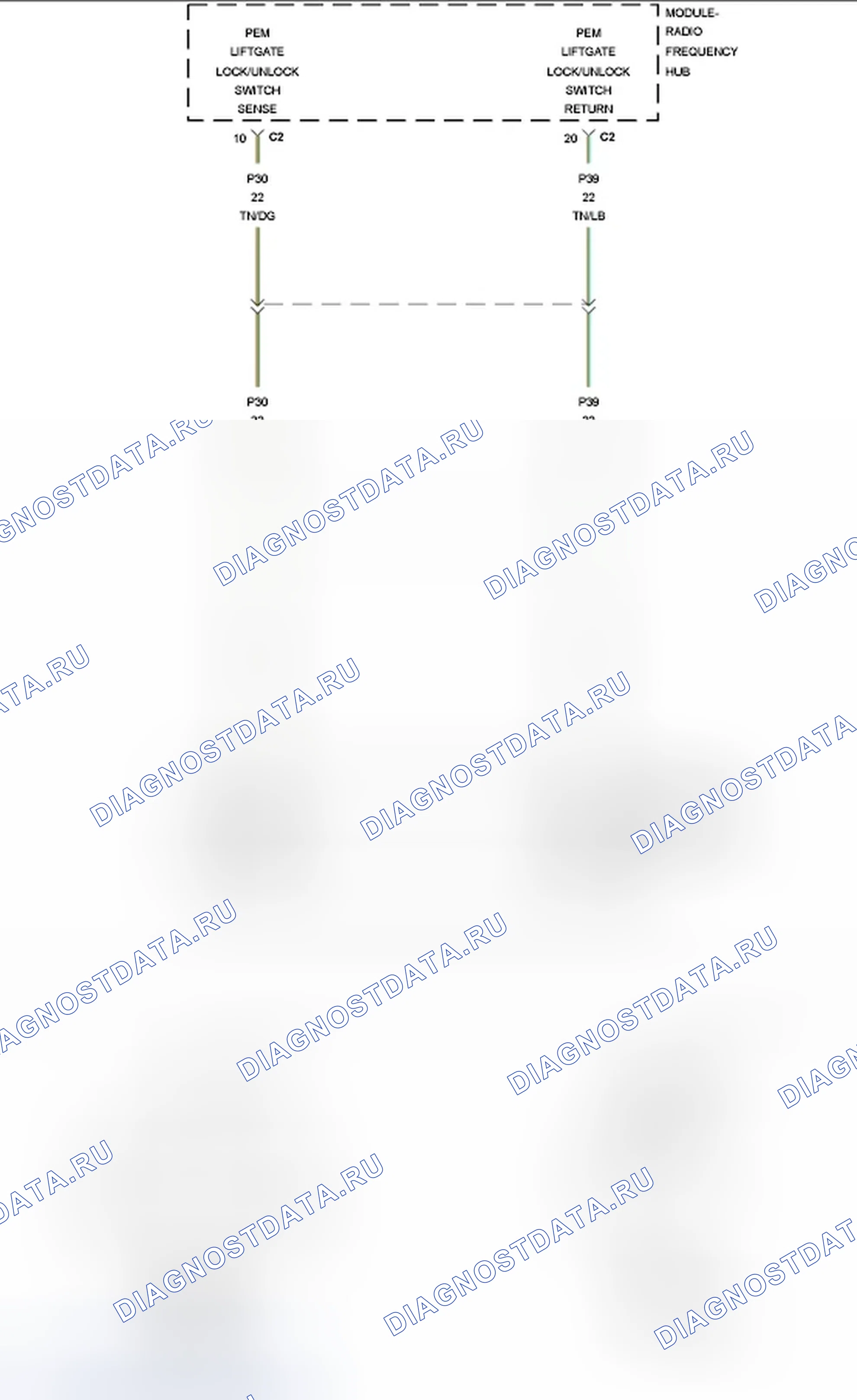 Рис. 109: B259E-01-TRUNK / дверь багажника дверь HANDLE SENSE - ОБЩАЯ НЕИСПРАВНОСТЬ ЭЛЕКТРООБОРУДОВАНИЯ. Dodge Charger VI