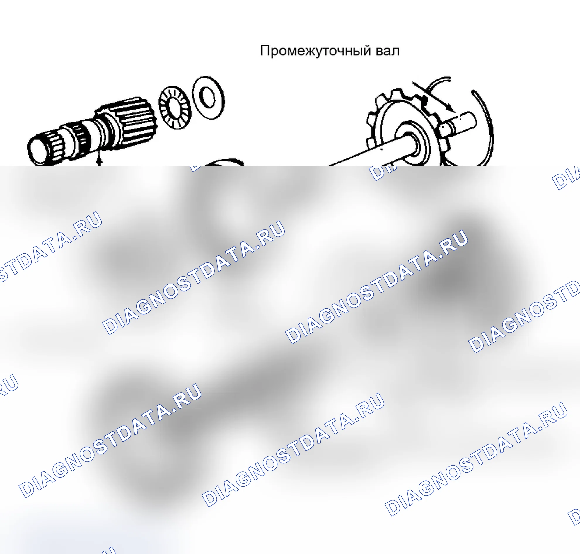 Рис. 23: Разнесенный вид задней планетарной зубчатой передачи в сборе. Volvo 740 I