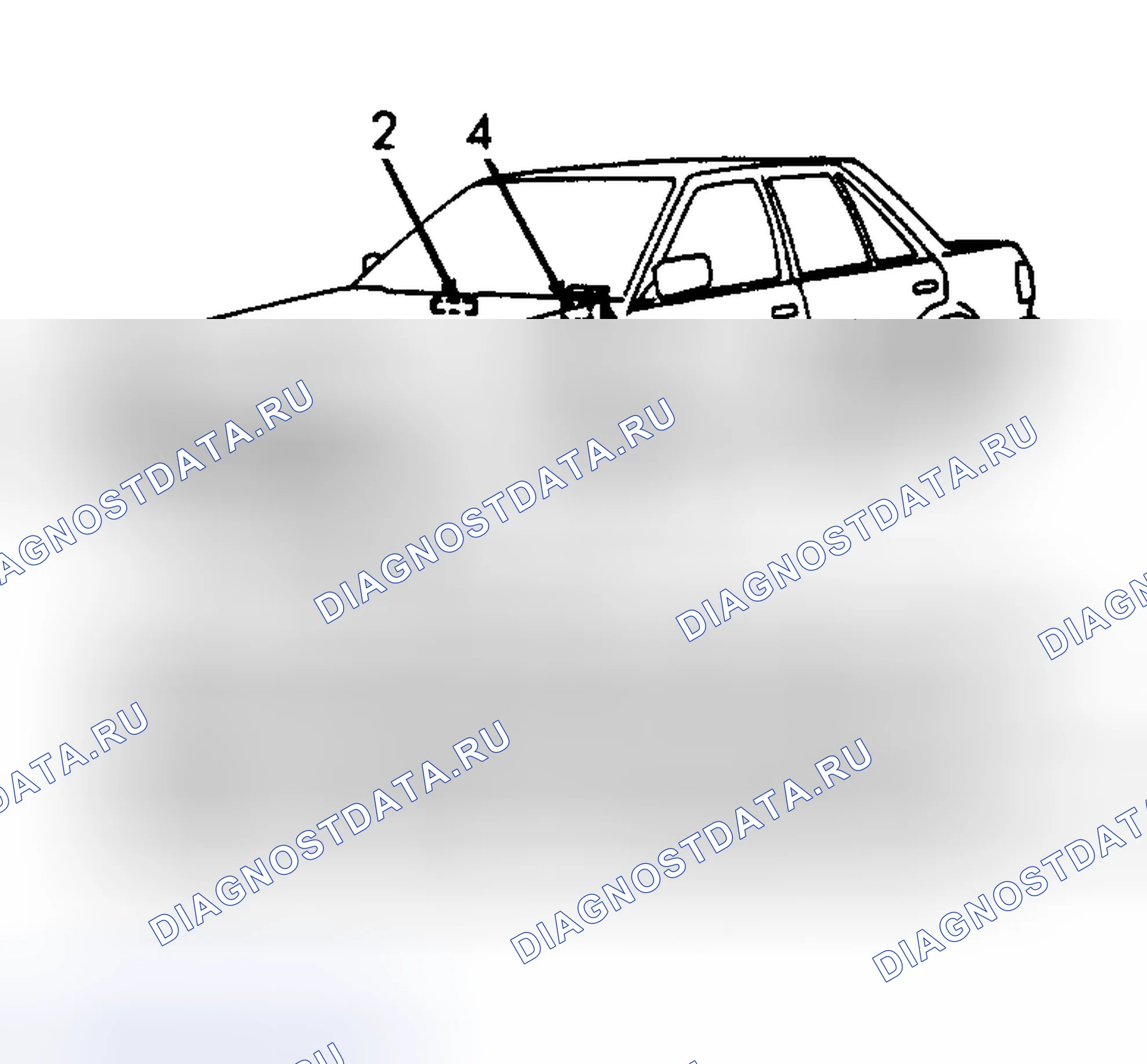 Рис. 7: РАСПОЛОЖЕНИЕ ИНФОРМАЦИОННЫХ МЕТОК. Nissan Stanza II