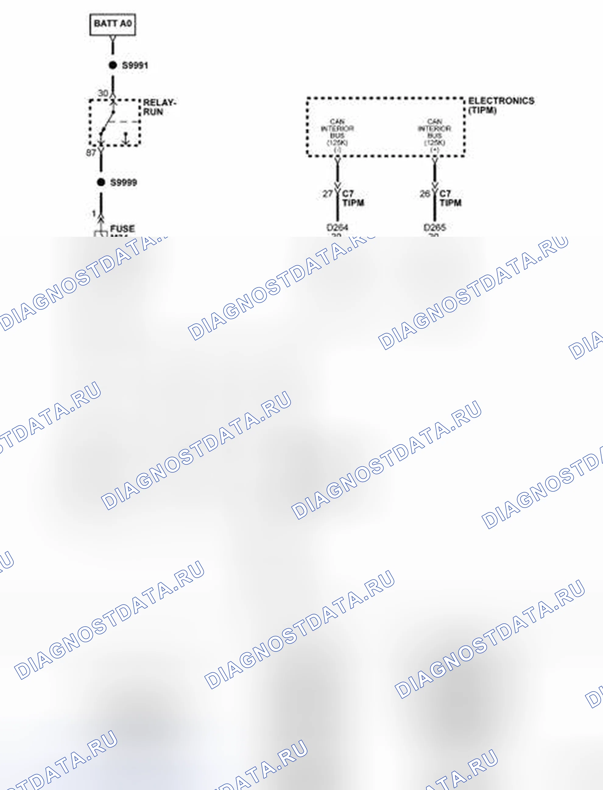 Рис. 63: Принципиальная схема. Chrysler Town & Country V