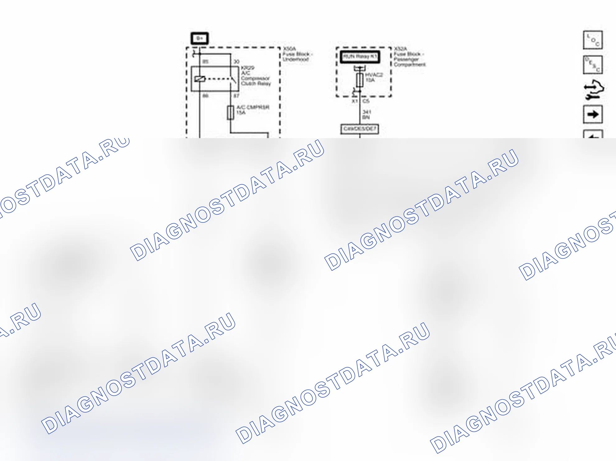 Рис. 3: Схемы подключения устройств управления компрессором (C60). Chevrolet Express G1500 