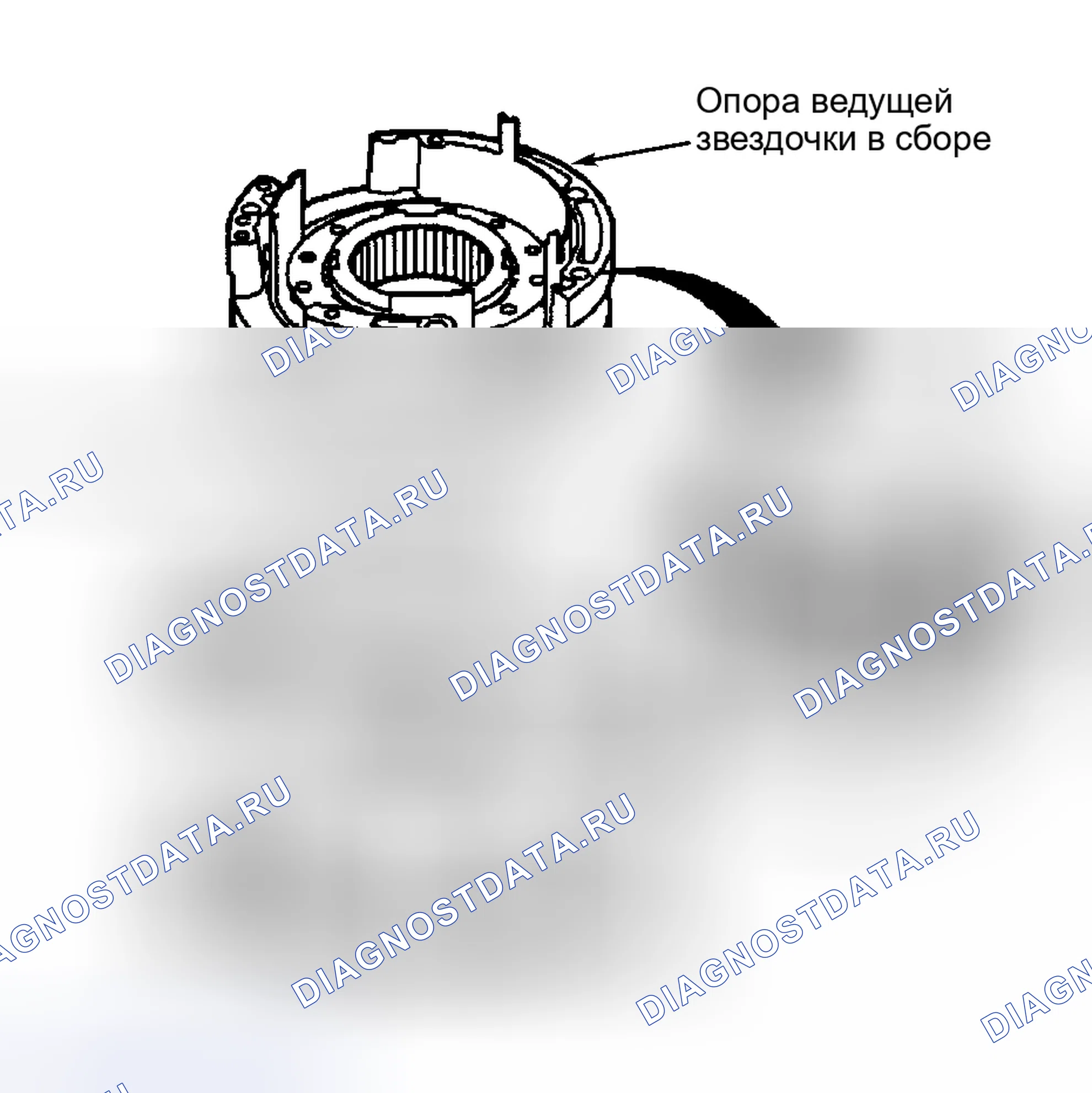 Рис. 52: ОПОРА ВЕДОМОЙ ЗВЕЗДОЧКИ В СБОРЕ. Hyundai Venue I