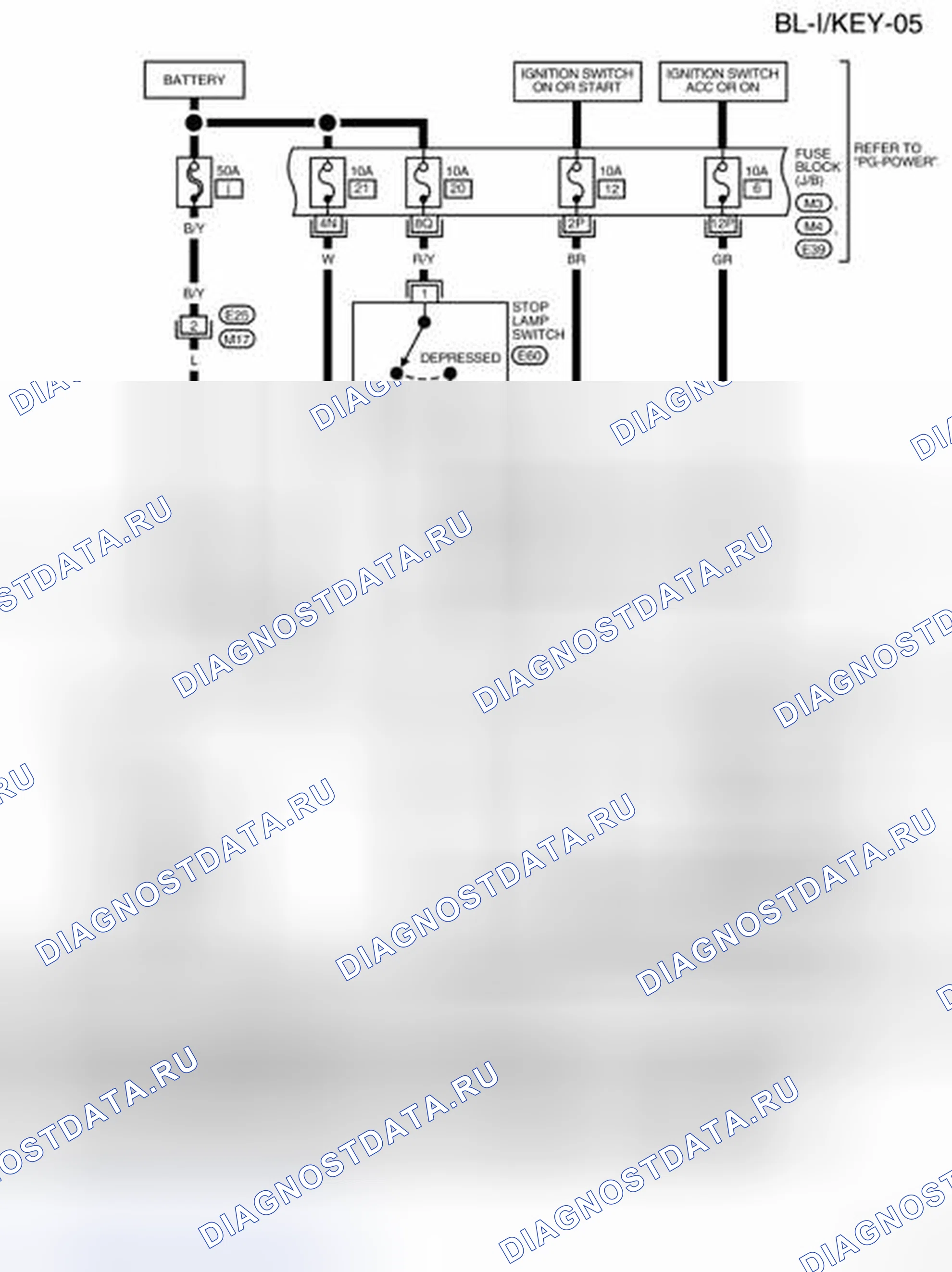 Рис. 83: электросхема - Bl-I / ключ-05. Nissan Sentra B16