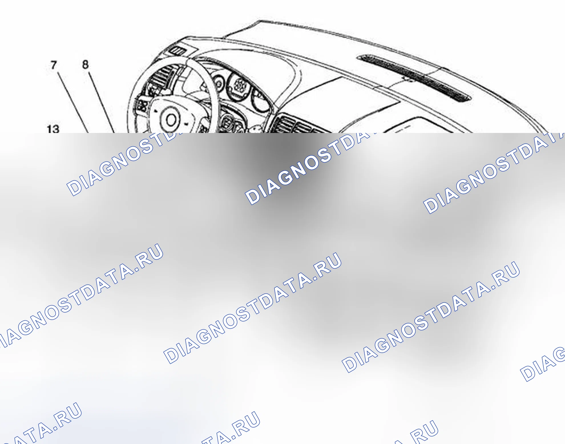 Рис. 24: Коленный буфер, изолятор, замена формовки - приборная панель. Chevrolet Uplander I