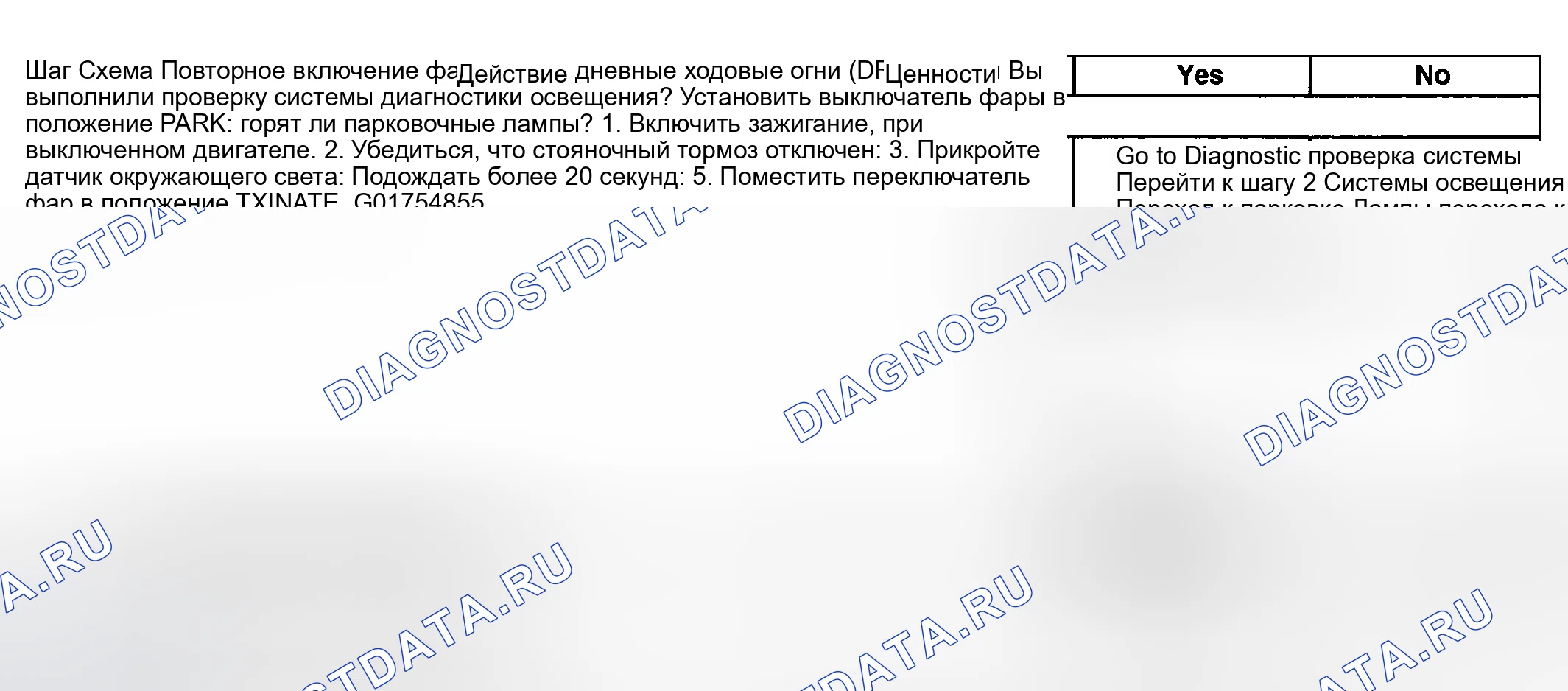 Рис. 53: Парковые лампы, не работающие в условиях низкой освещенности. Buick Regal IV