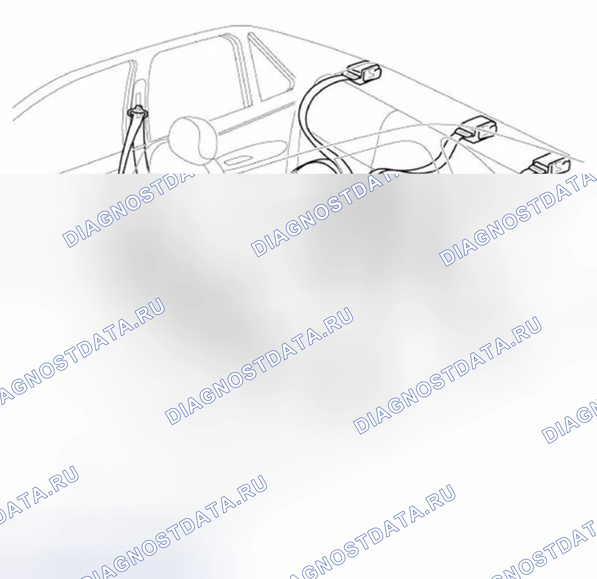 Рис. 1: Система ремней безопасности. Ford Focus I рестайлинг
