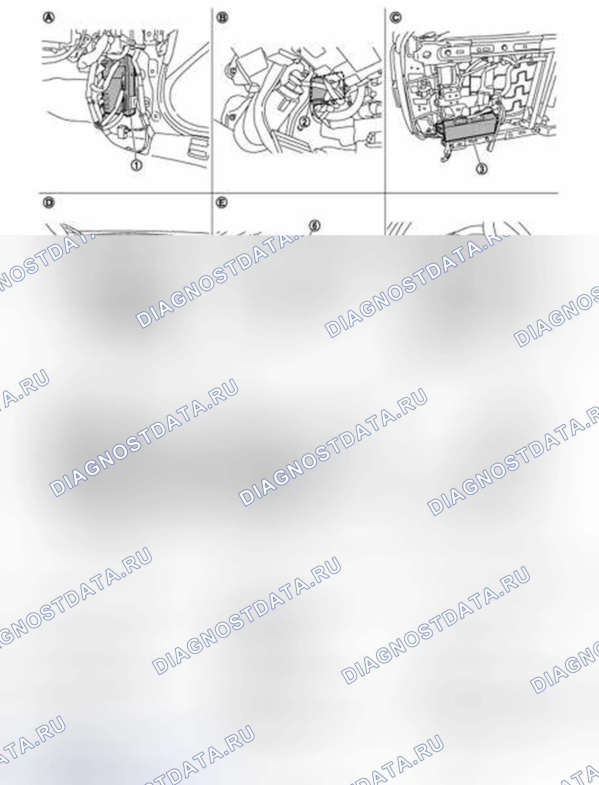 Рис. 37: БОКОВАЯ ОПОРНАЯ СИСТЕМА: расположение компонентов. Infiniti G35 IV