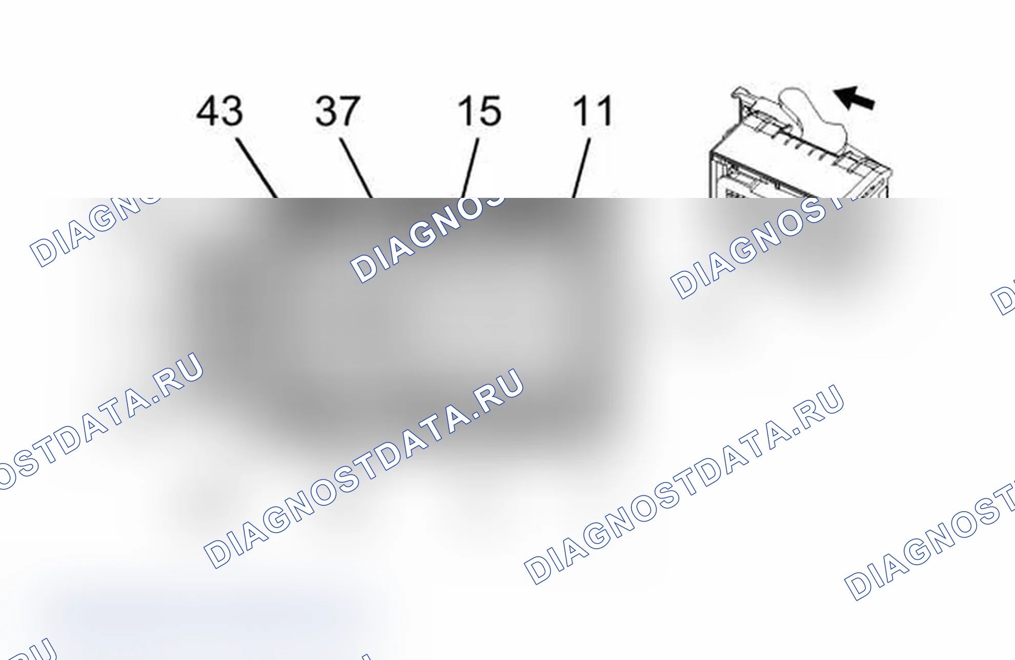 Рис. 103: Вид с торца разъема модуля управления запальной свечой (GPCM) X2 (Lgh). GMC Cutaway G3500 