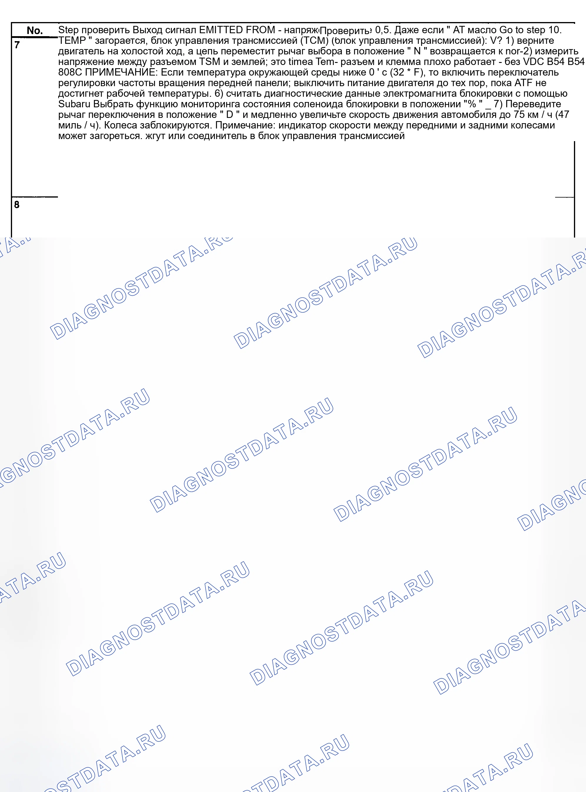 Рис. 802: Код неисправности 77 - диагностическая карта (3 из 4). Subaru Outback BH