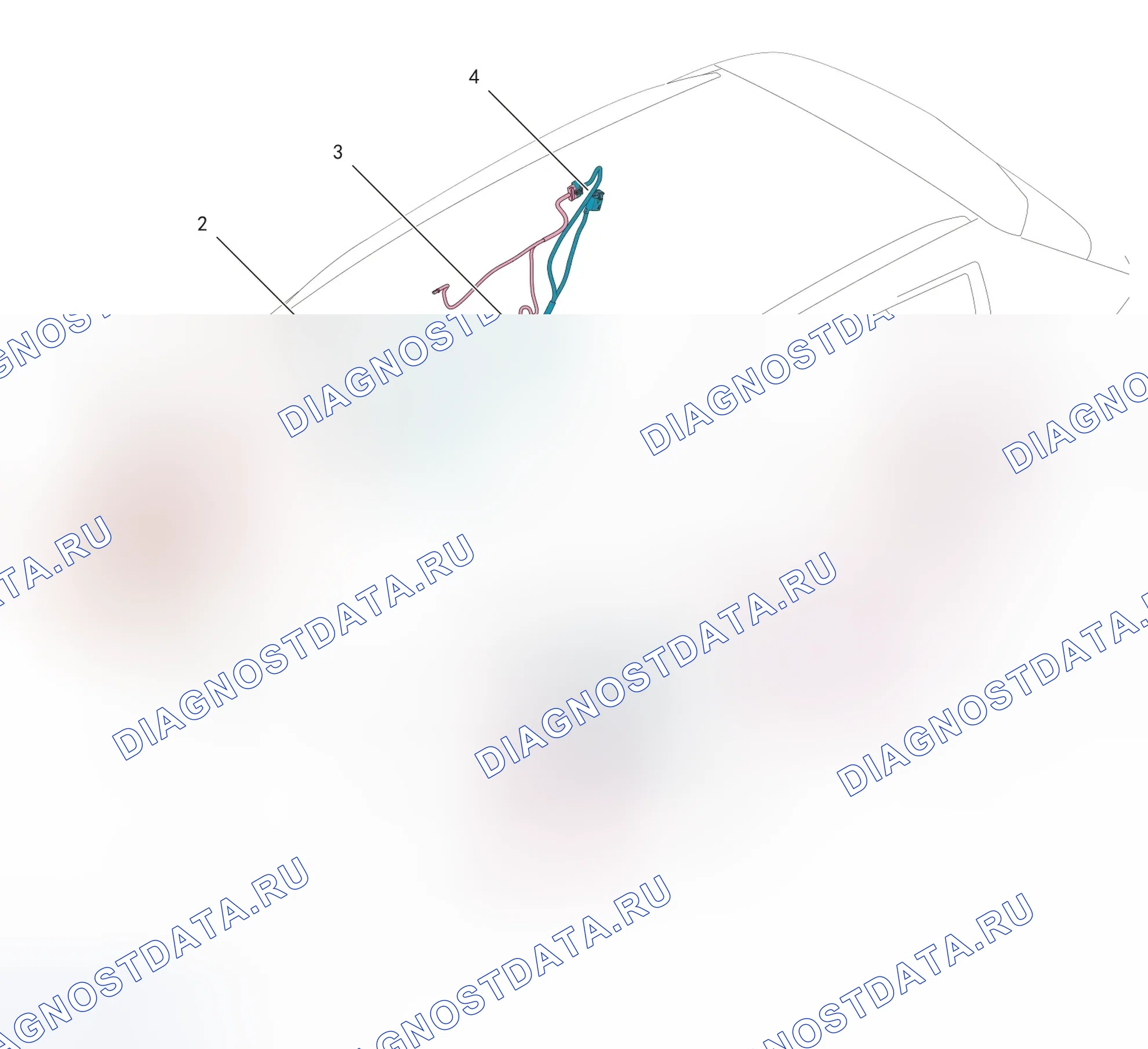 Расположение проводки: Жгут дверных проводов (Gw4G15F) (схема жгута). Haval H4 I рестайлинг