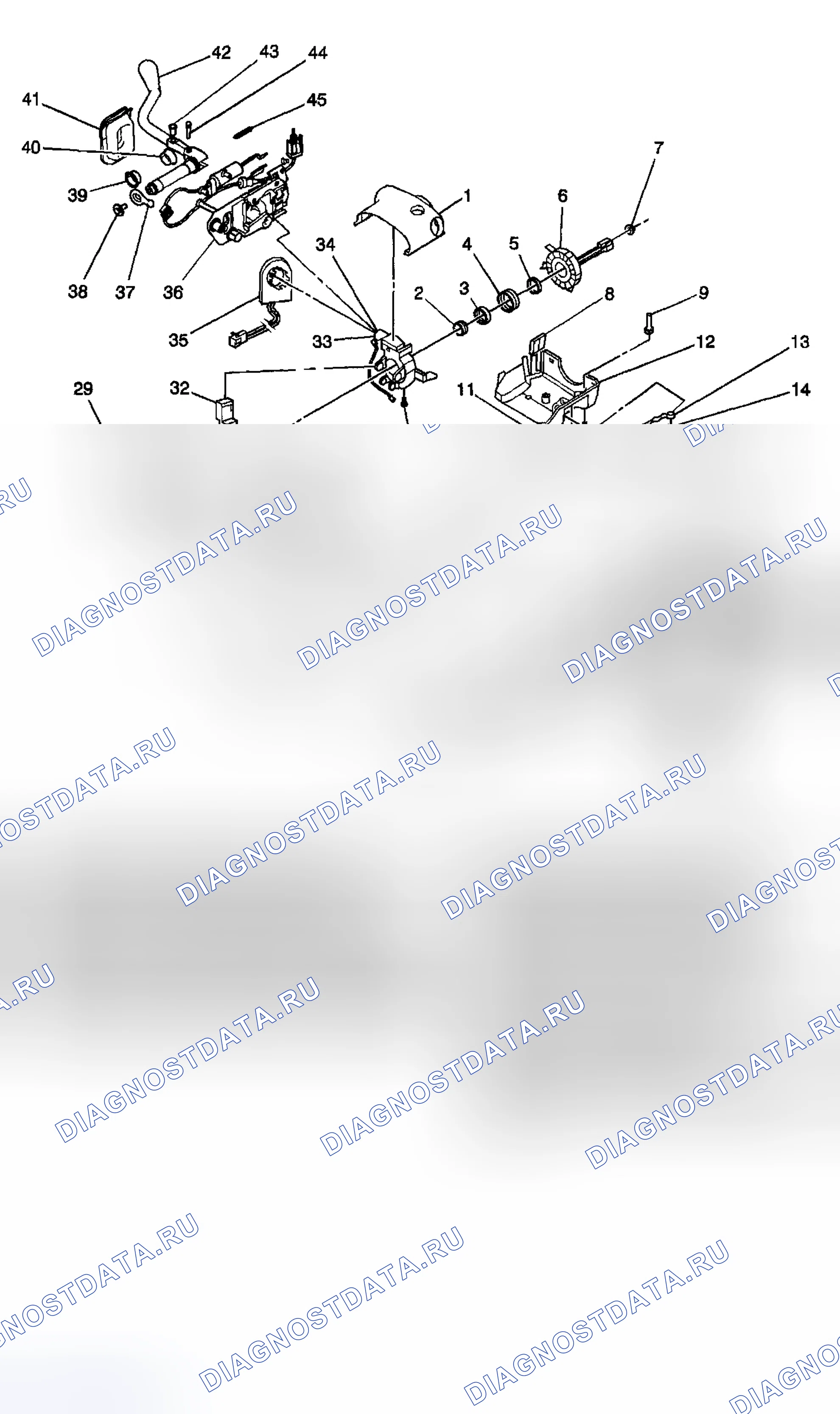 Рис. 4: Вид рулевой колонки в разобранном виде (встреча). Hyundai Venue I