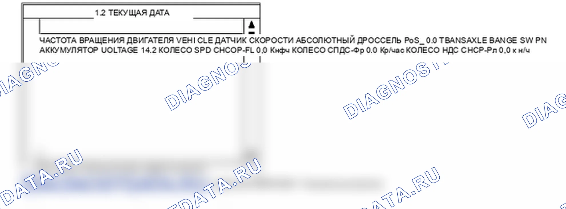 Данные диагностического сканера — C1102. Hyundai Santa Fe CM