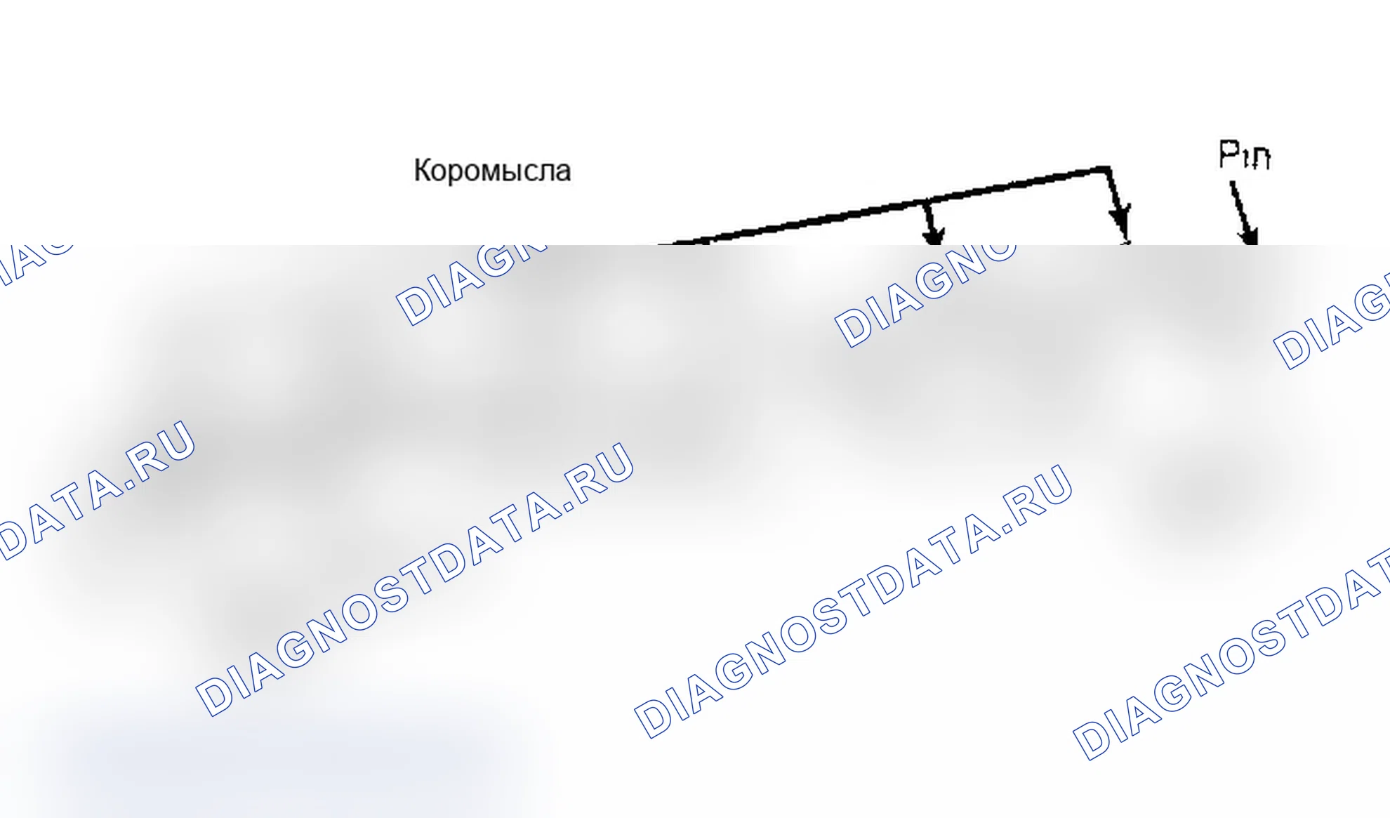 Рис. 18: Разнесенный вид узла вала коромысла Выемка на торце вала должна быть направлена вниз.. Ford Cab & Chassis Ranger 