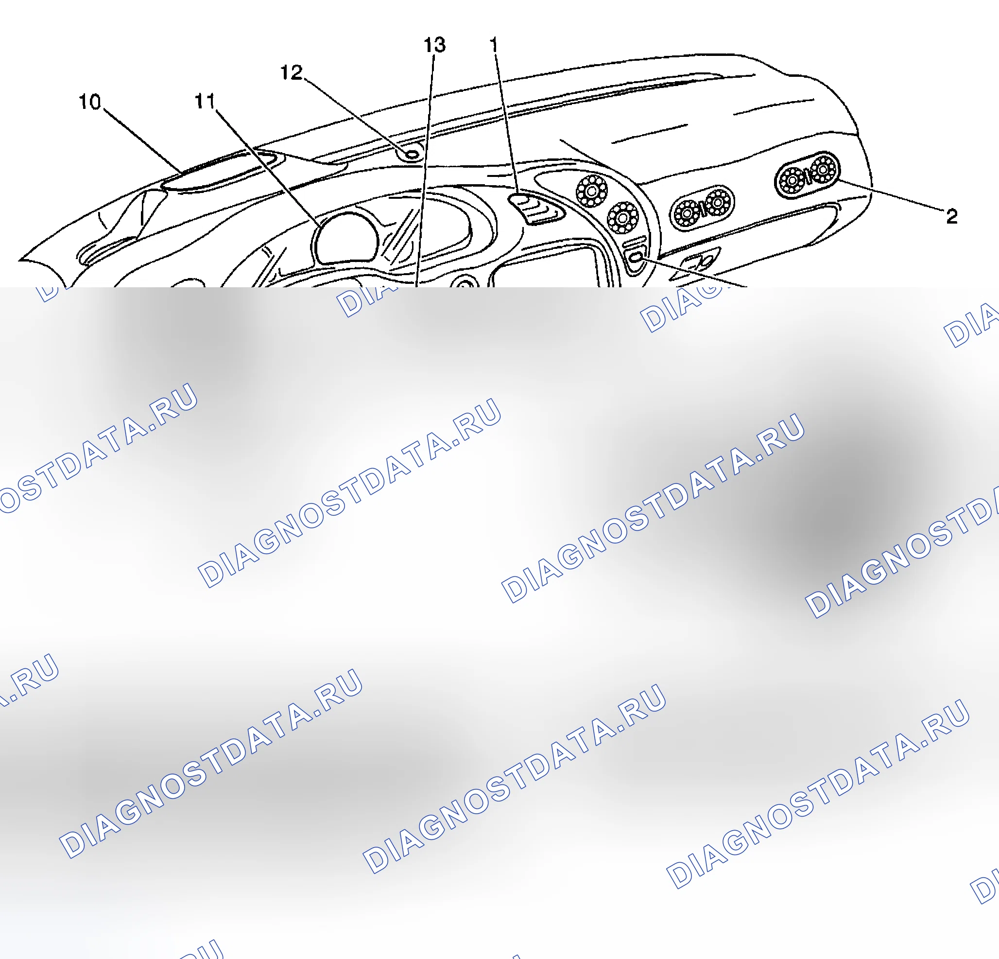 Рис. 156: Виды приборной панели, датчиков и компонентов консоли. Hyundai Veracruz I