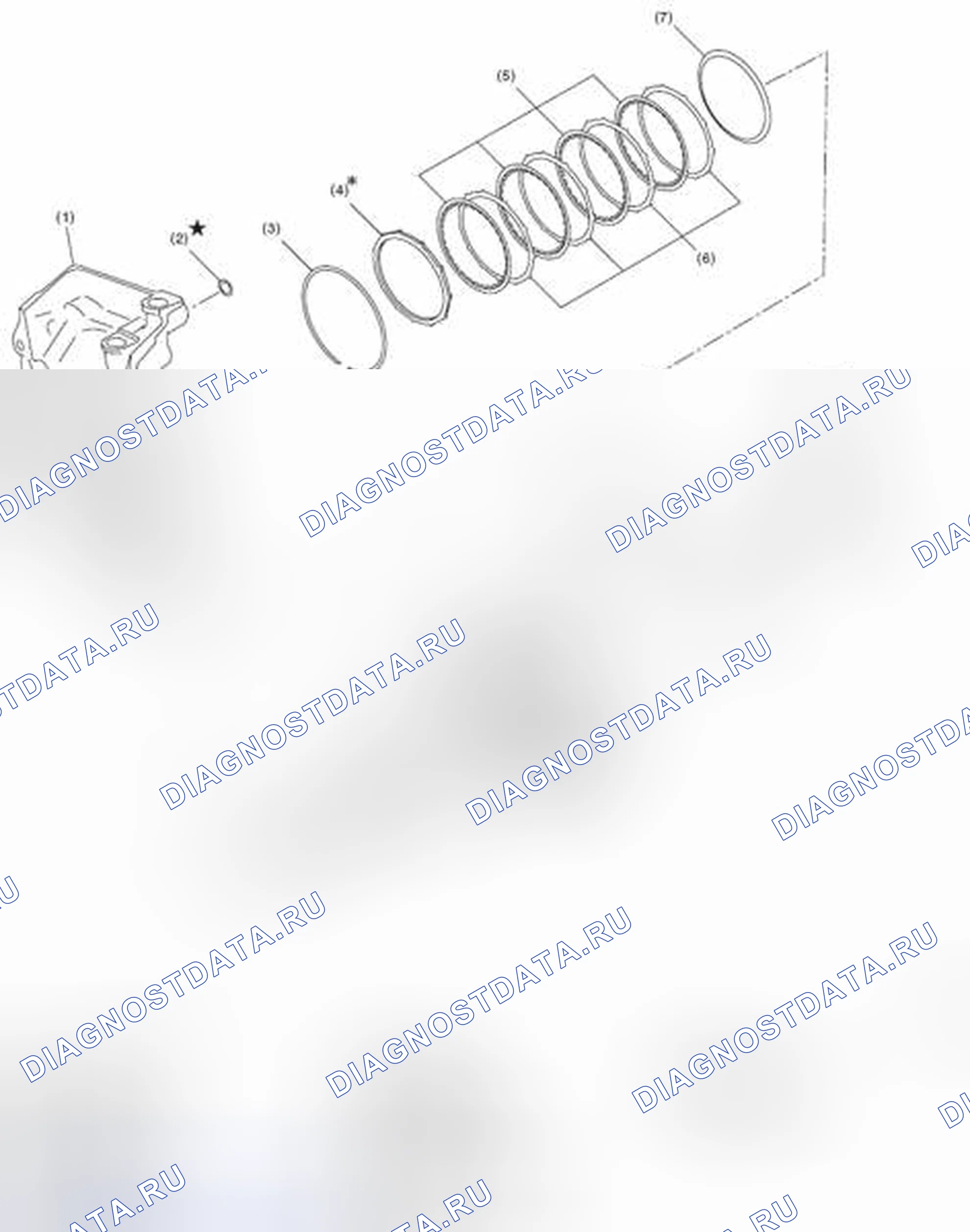 Рис. 480: РЕВЕРСИВНЫЙ ТОРМОЗ В СБОРЕ. Subaru Forester SJ