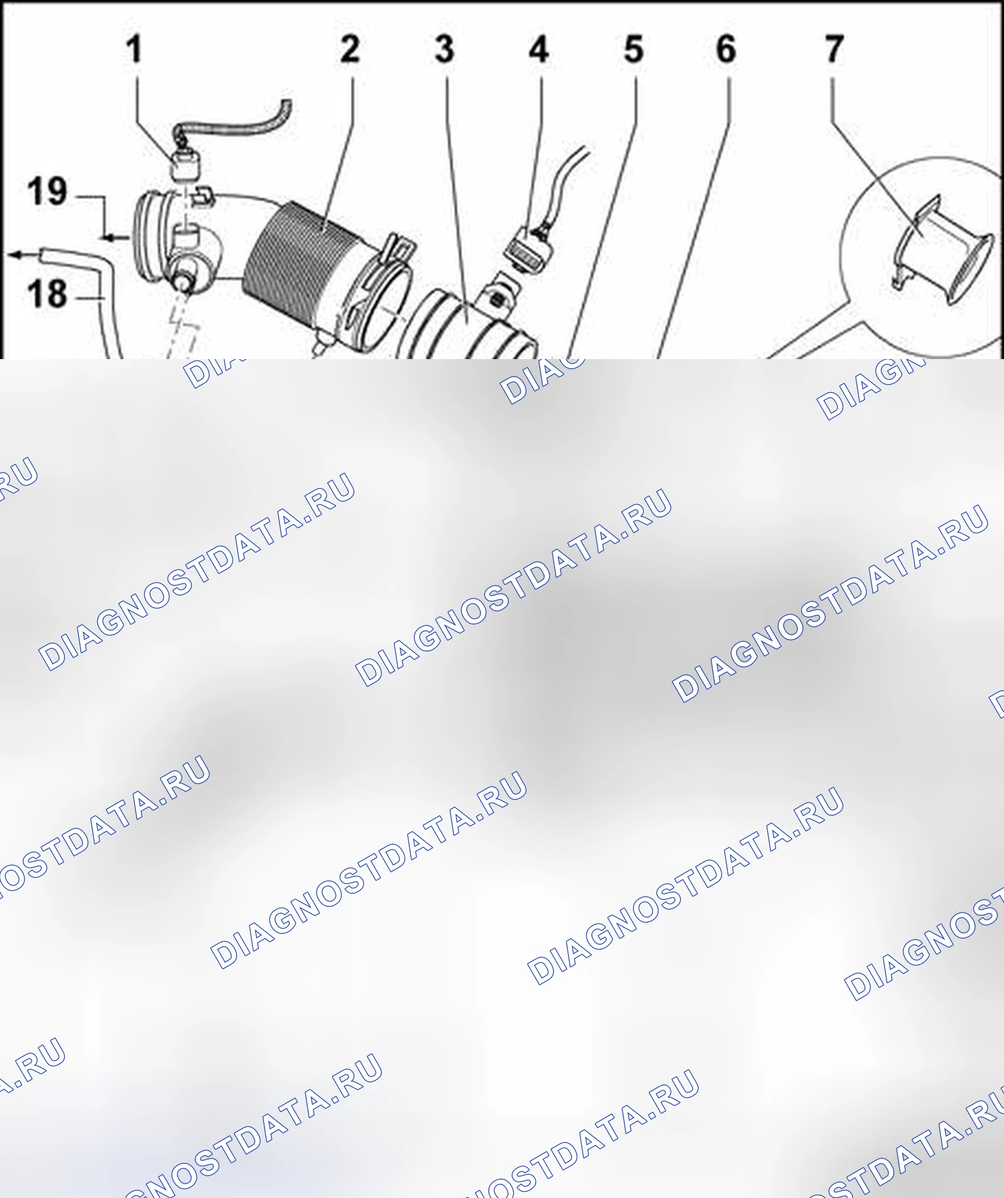 Рис. 56: Воздухоочиститель, разборка и сборка. Volkswagen Golf Mk4