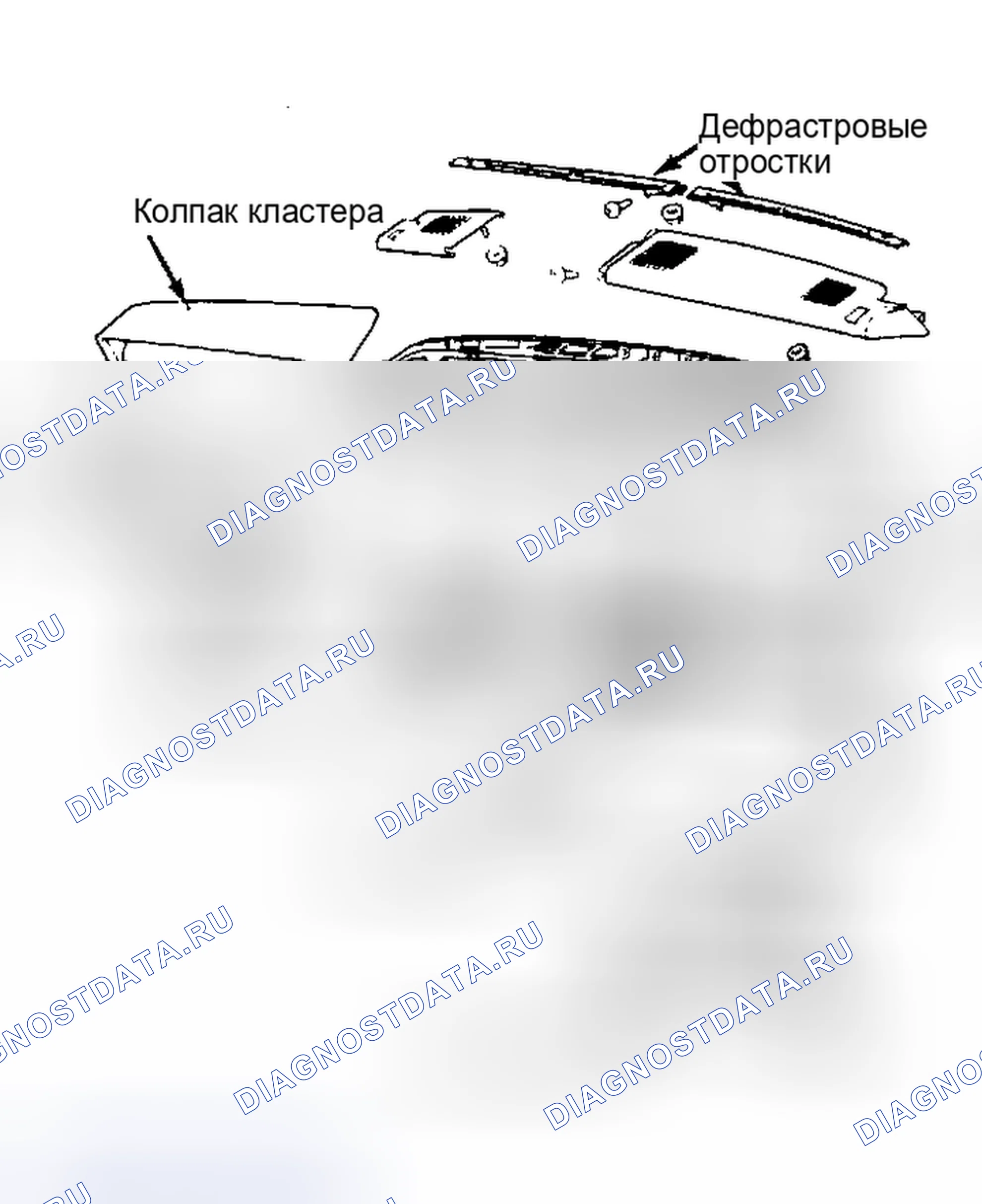Рис. 1: Разнесенный вид приборной панели Cordia. Mitsubishi Mirage II